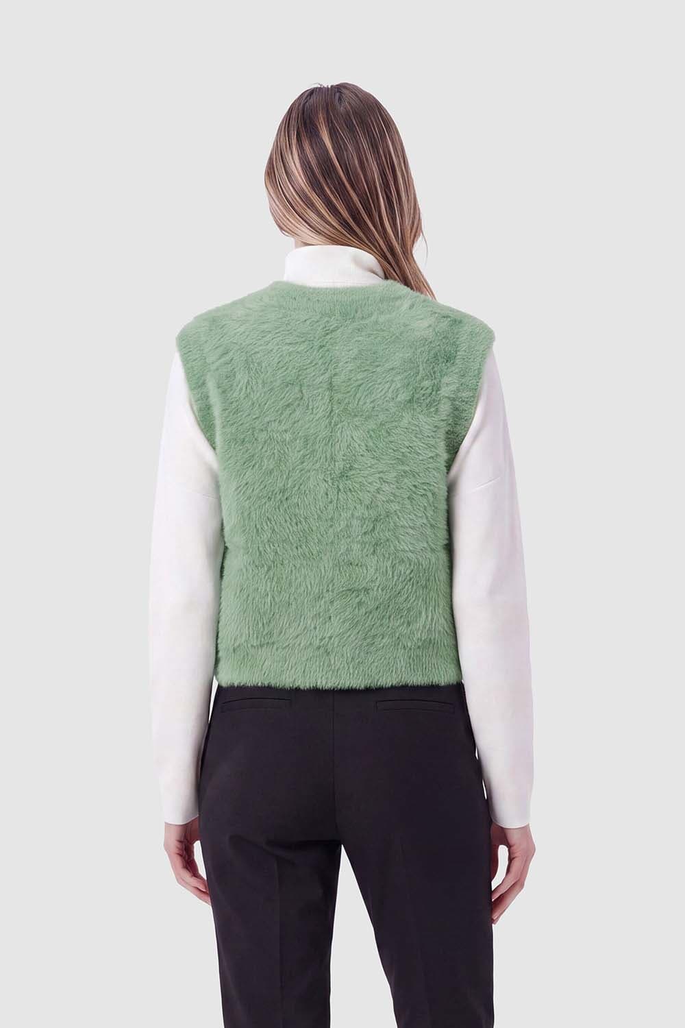Bloomings Gilet Crew Newck Groen dames