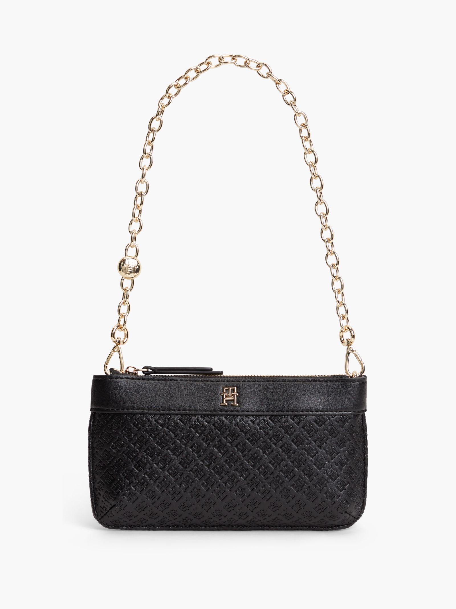Tommy Hilfiger clutch met schouderband en TH Monogram in reliëf