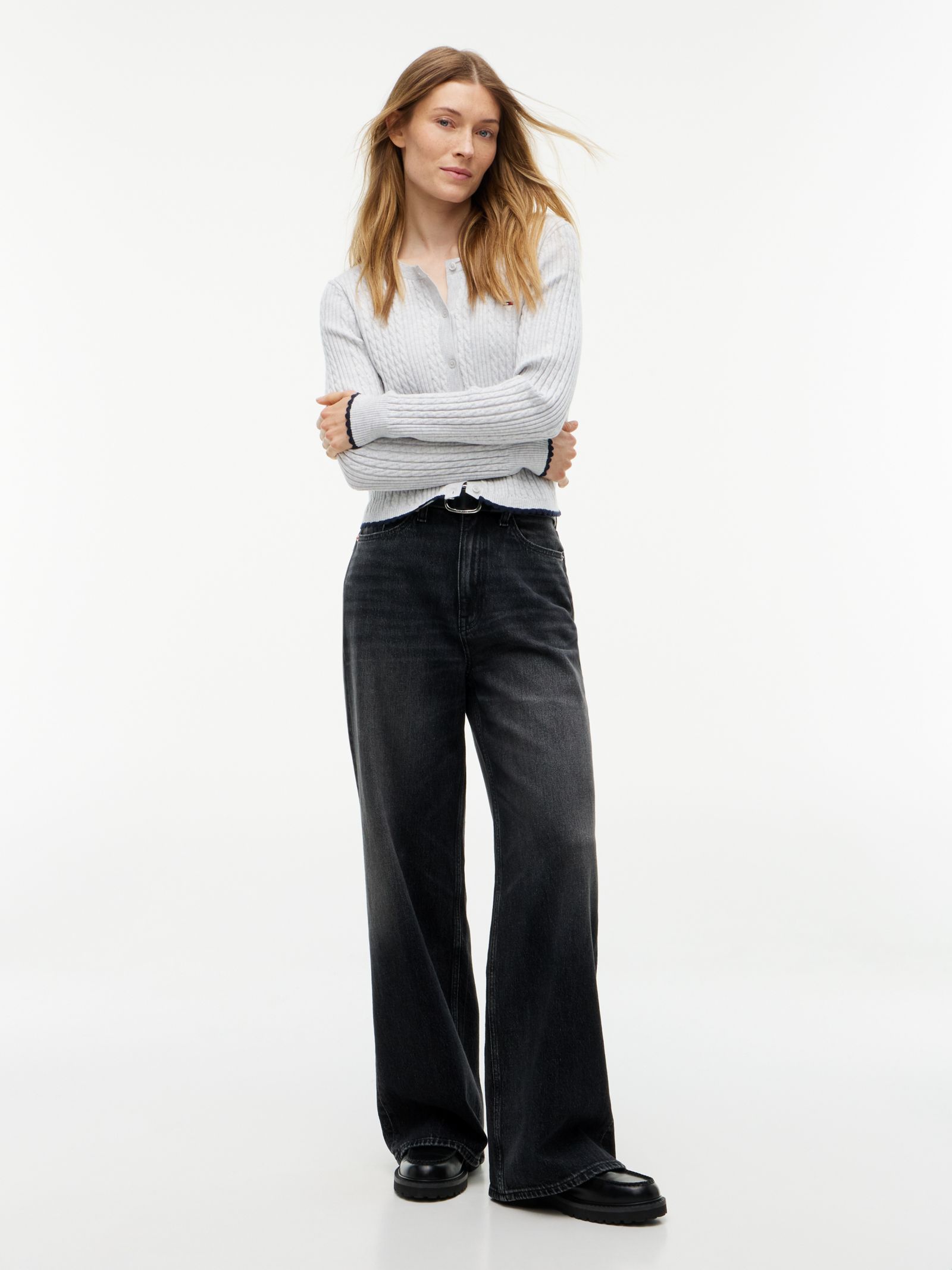 Tommy Jeans Claire zwarte high rise wide jeans