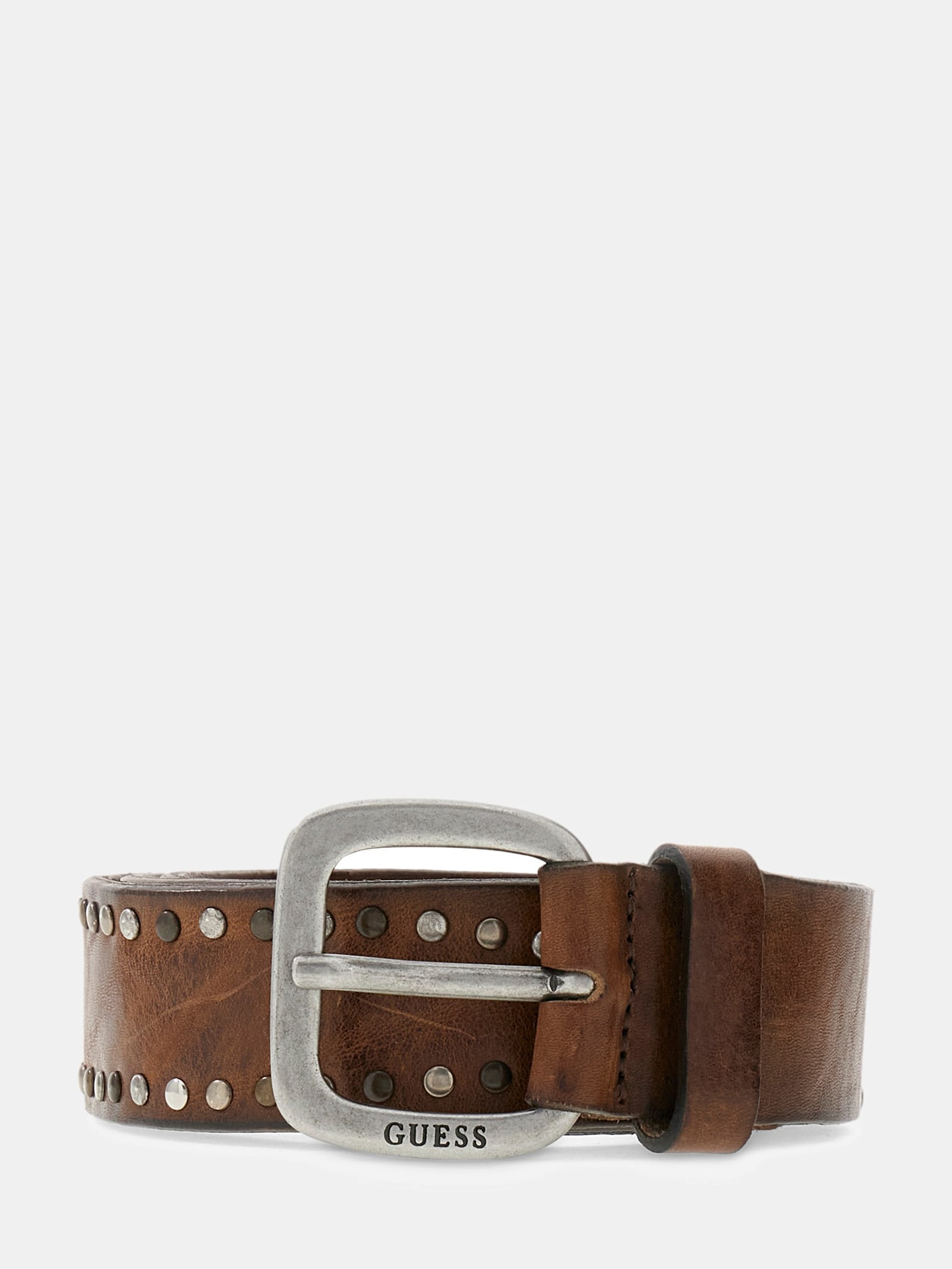 Guess Echte Guess Leren Riem in bruin