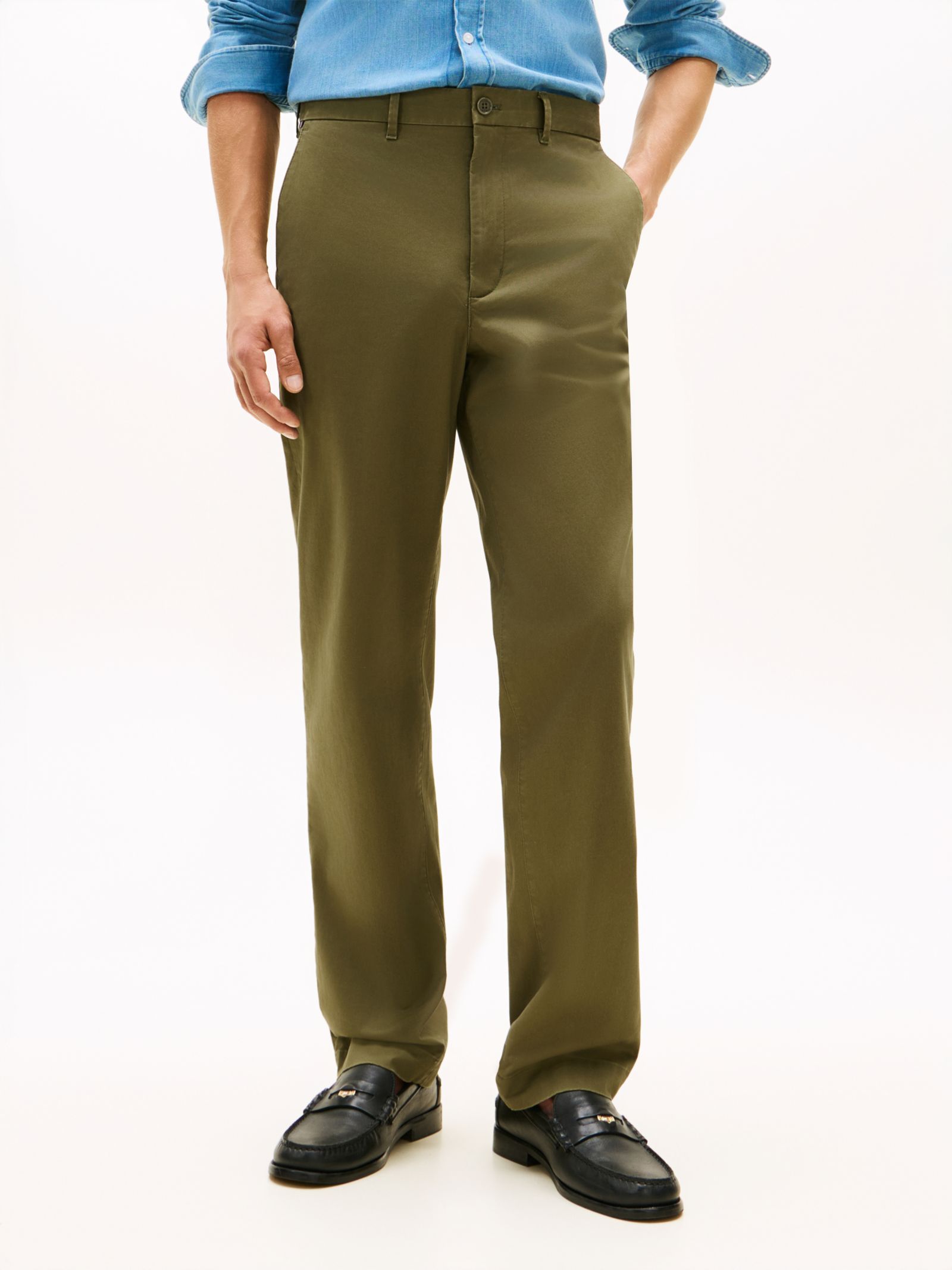 Tommy Hilfiger Dover regular straight chino van twill in groen