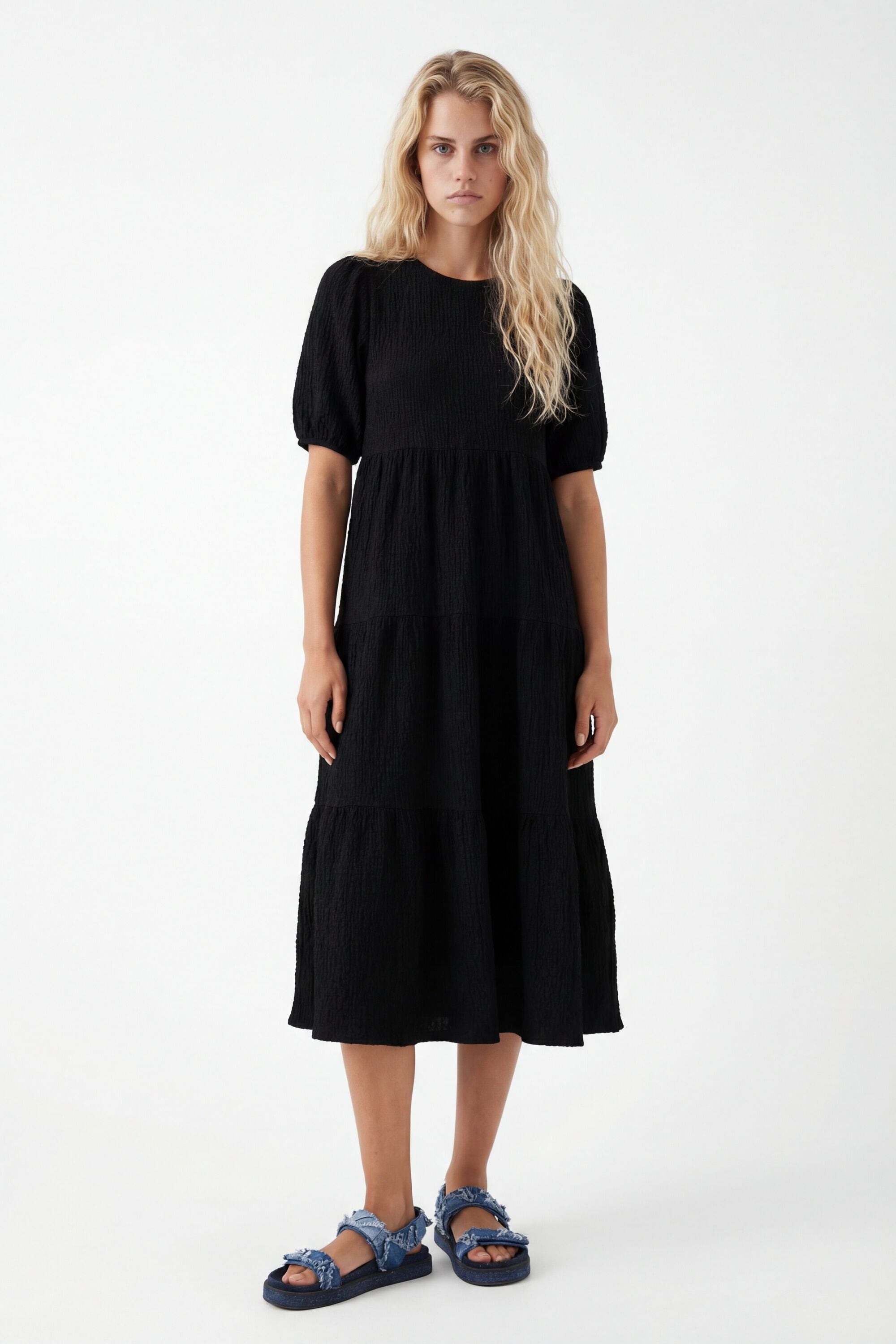 Desigual Midi-jurk met textuur in zwart