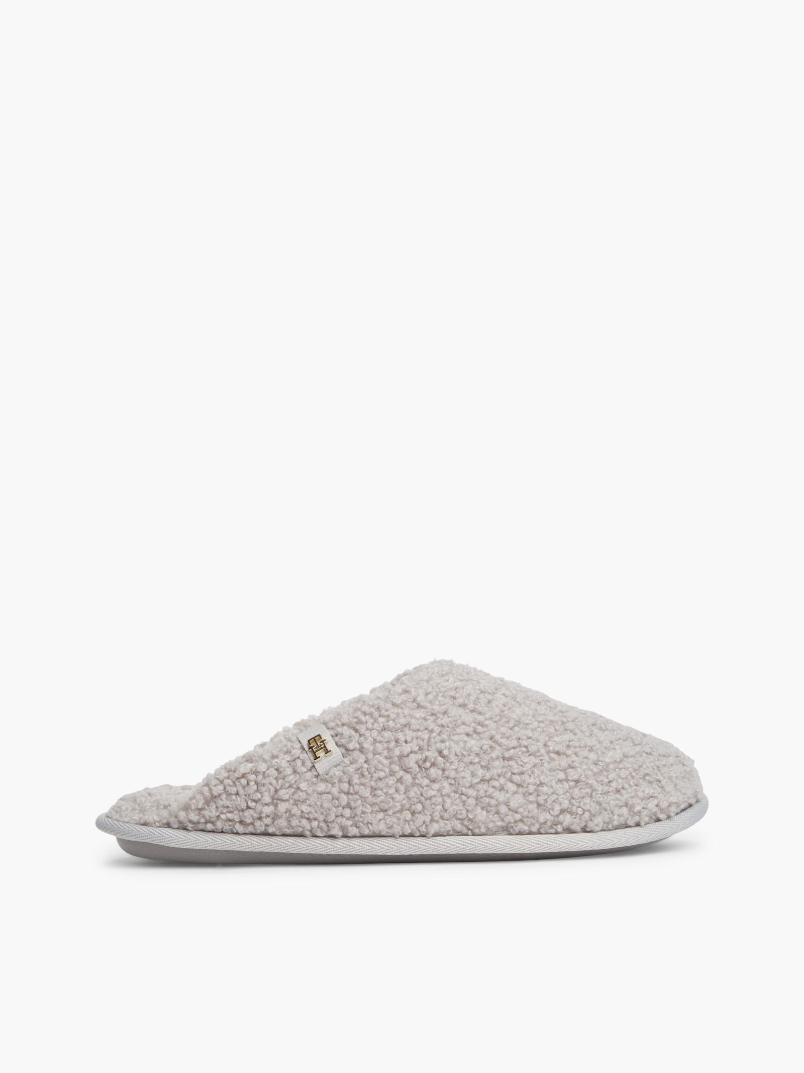 Tommy Hilfiger TH Monogram Slipper van imitatiebont in grijs