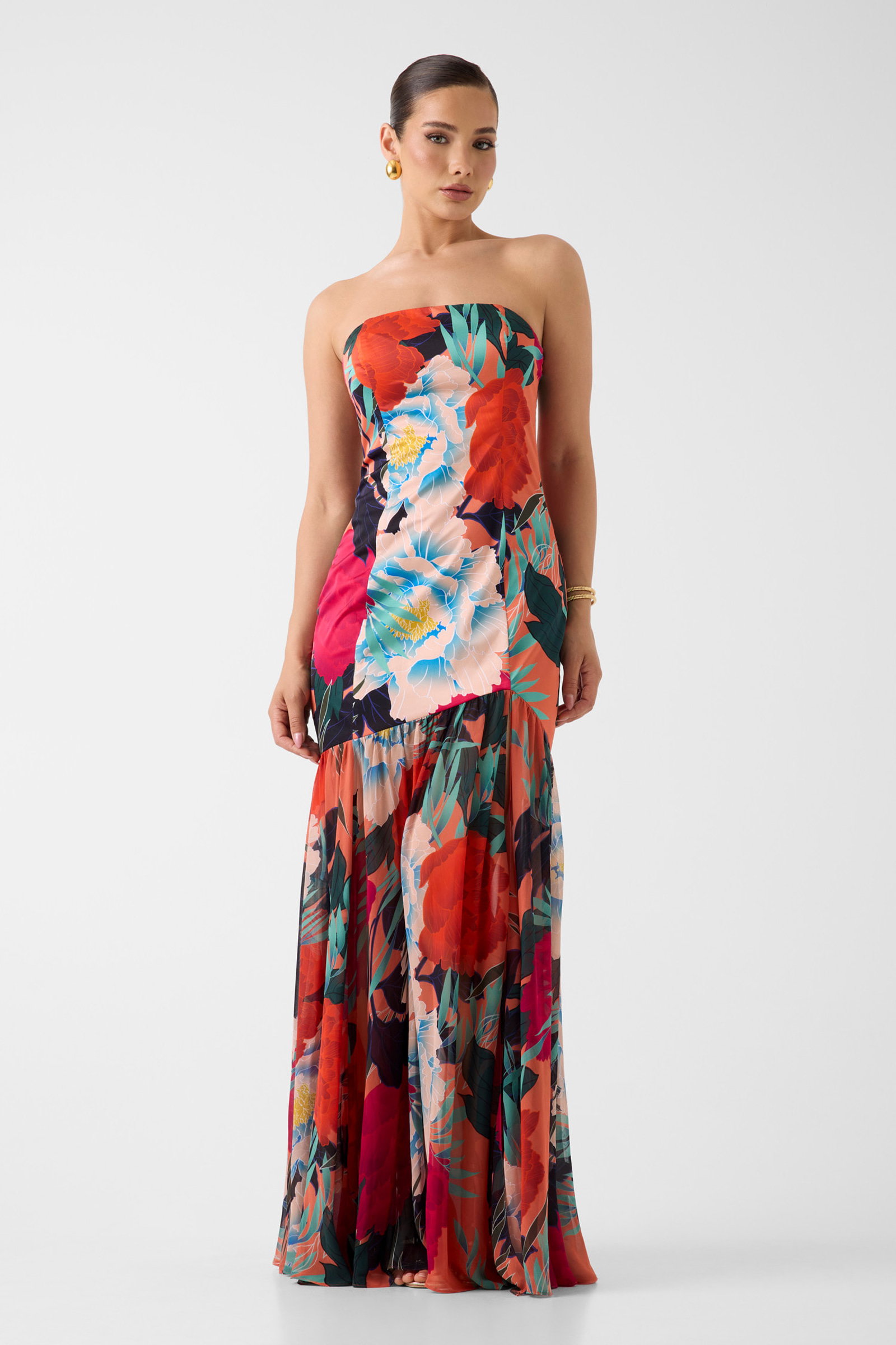 Guess Marciano Strapless Maxi Jurk in multicolor