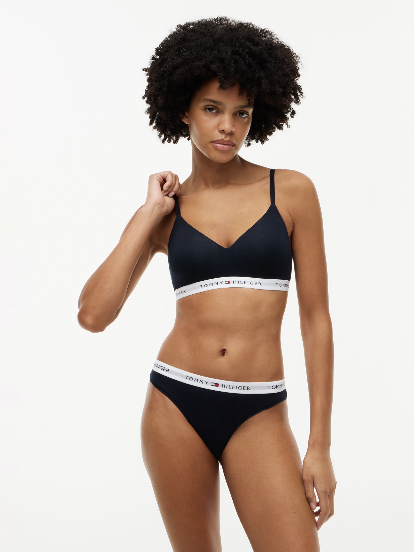 Tommy Hilfiger Push Up Bralette met Repeat Logo in marine