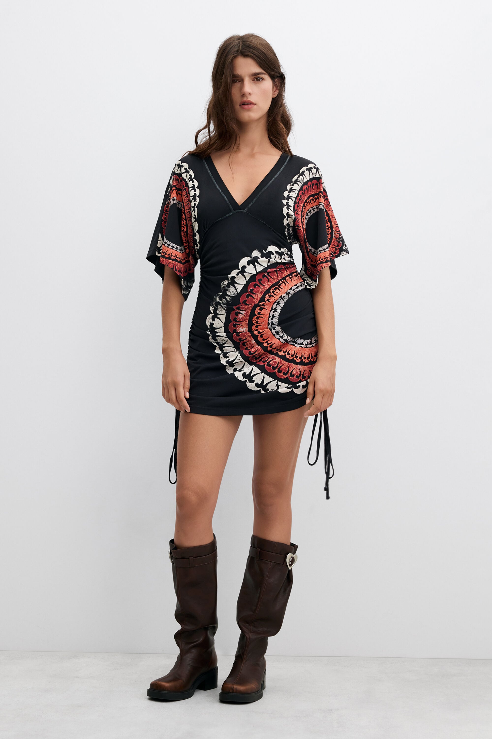 Desigual kort geplooid jurkje