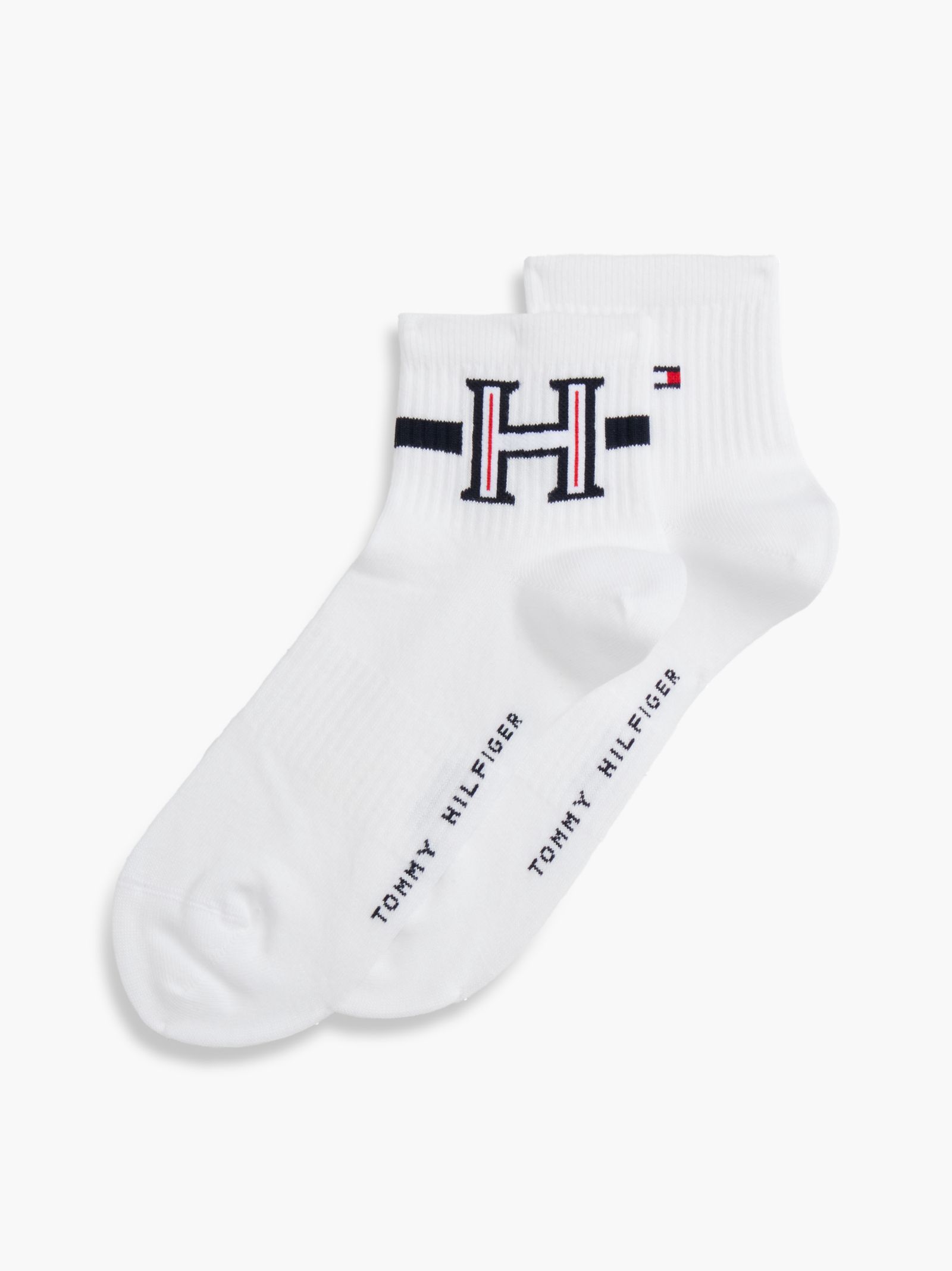 Tommy Hilfiger Set van 2 paar enkelsokken met voetboogsteun in wit