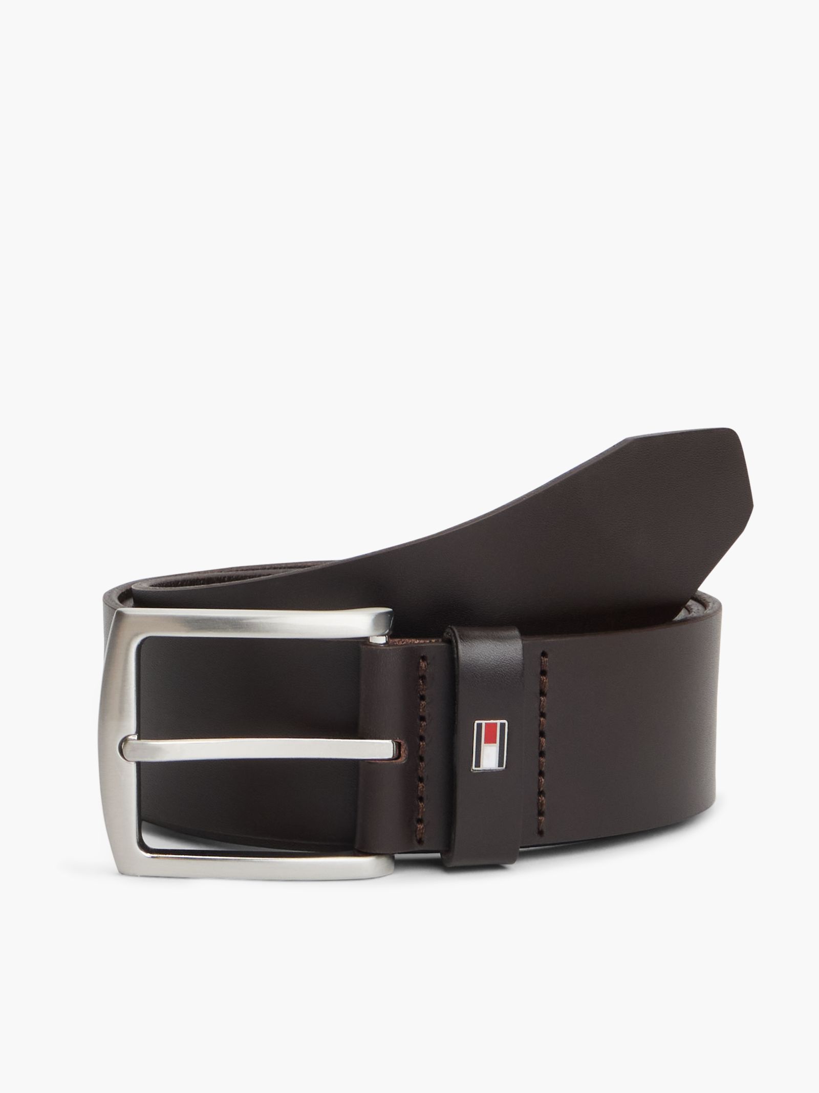 Tommy Hilfiger Leren riem met logo in bruin