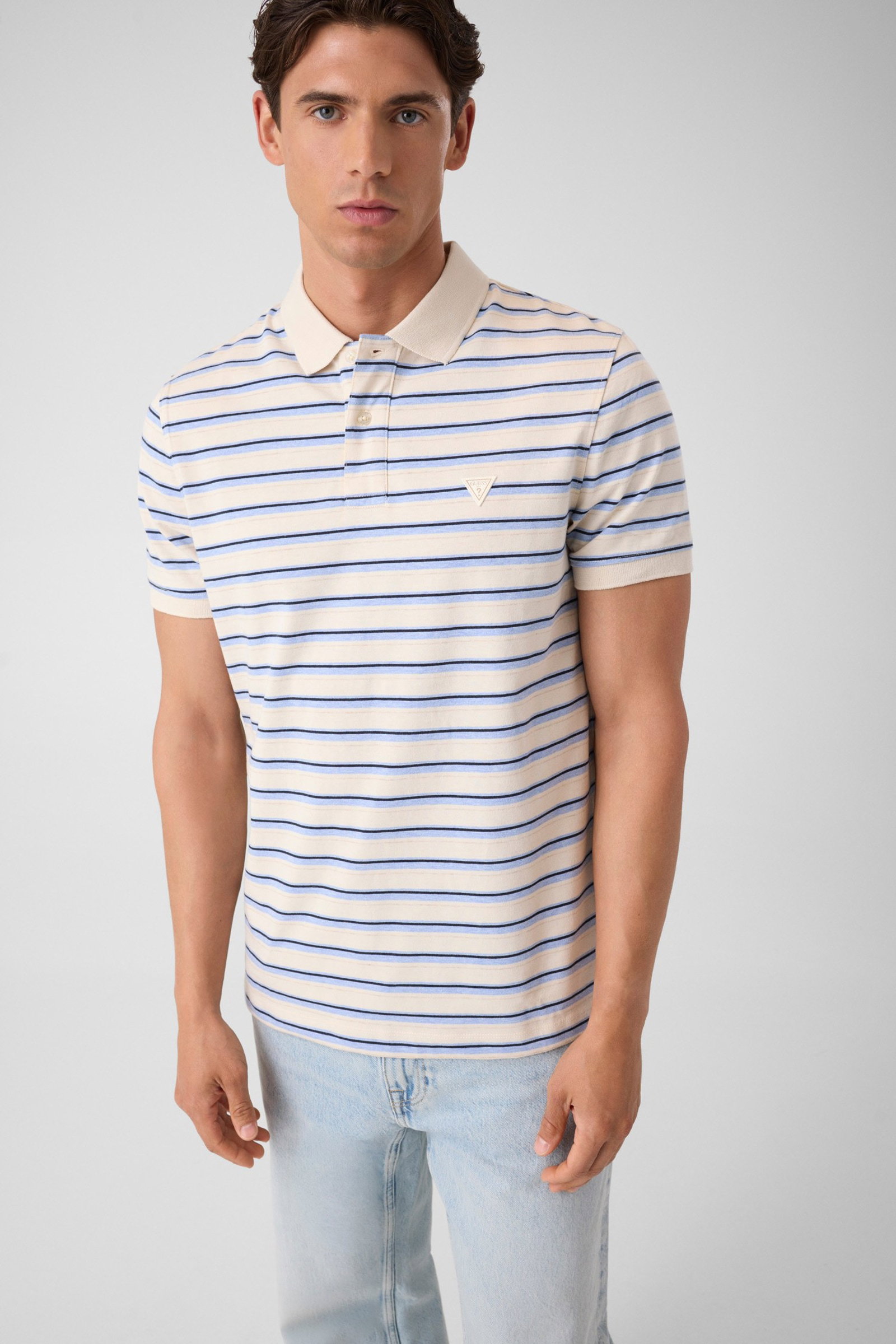 Guess Gestreept Polo in wit