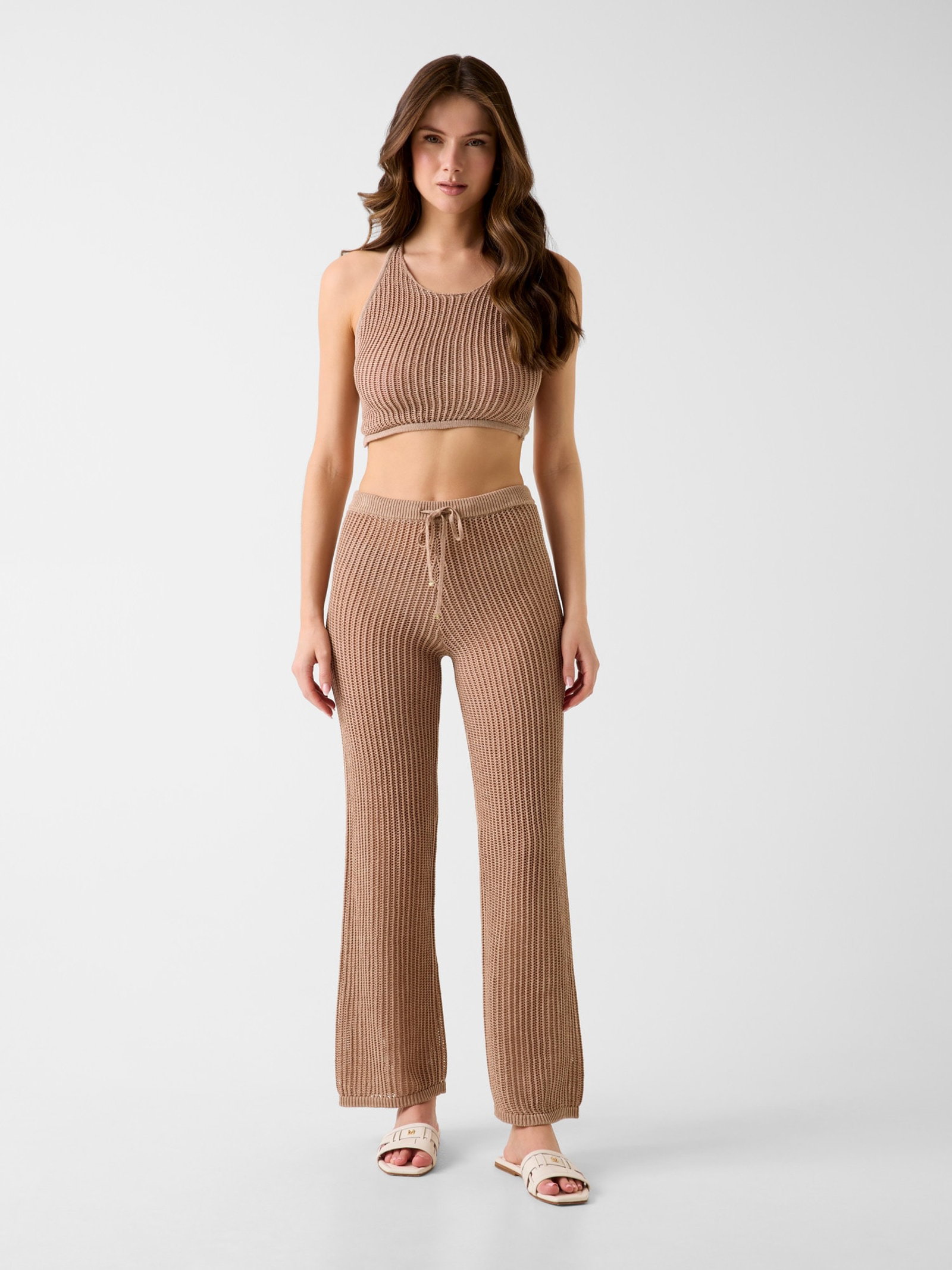 Guess Gehaakte Broek in bruin