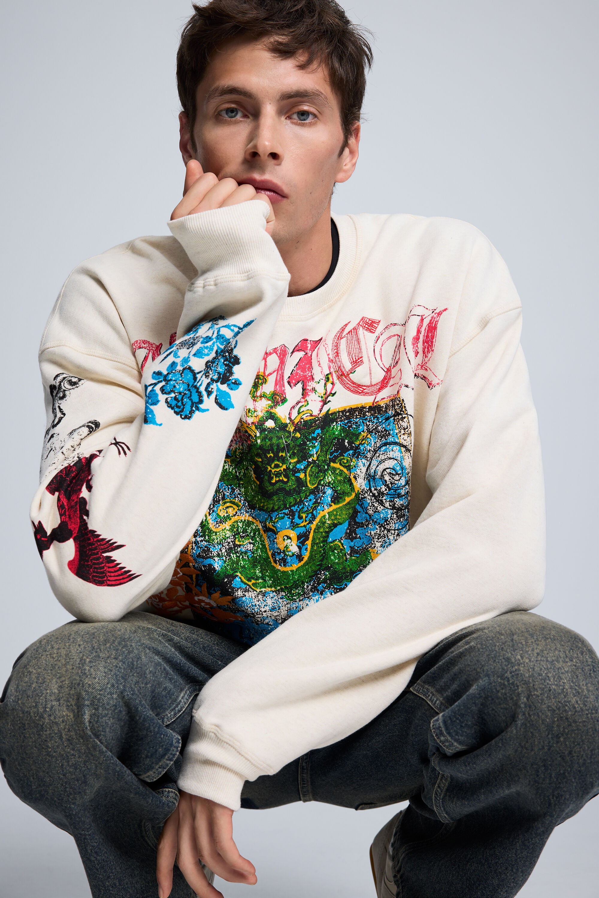 Desigual bedrukte Japanse sweatshirt