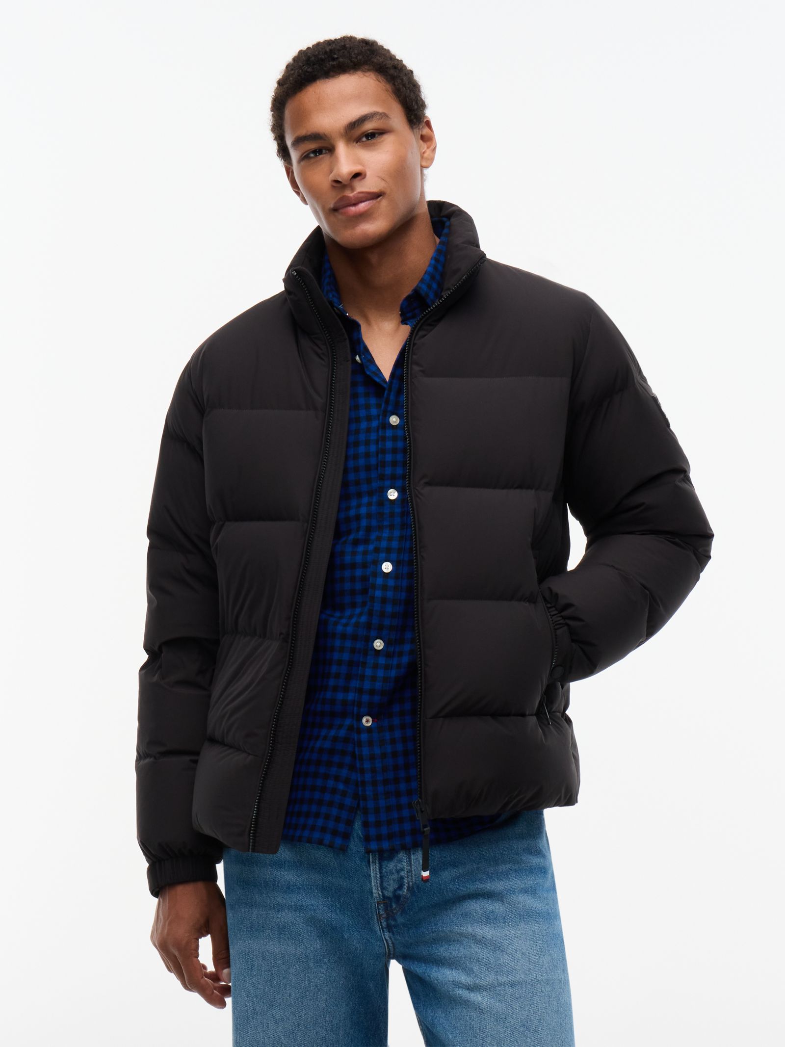 Tommy Hilfiger Pufferjack met Logo Patch en Dons in zwart