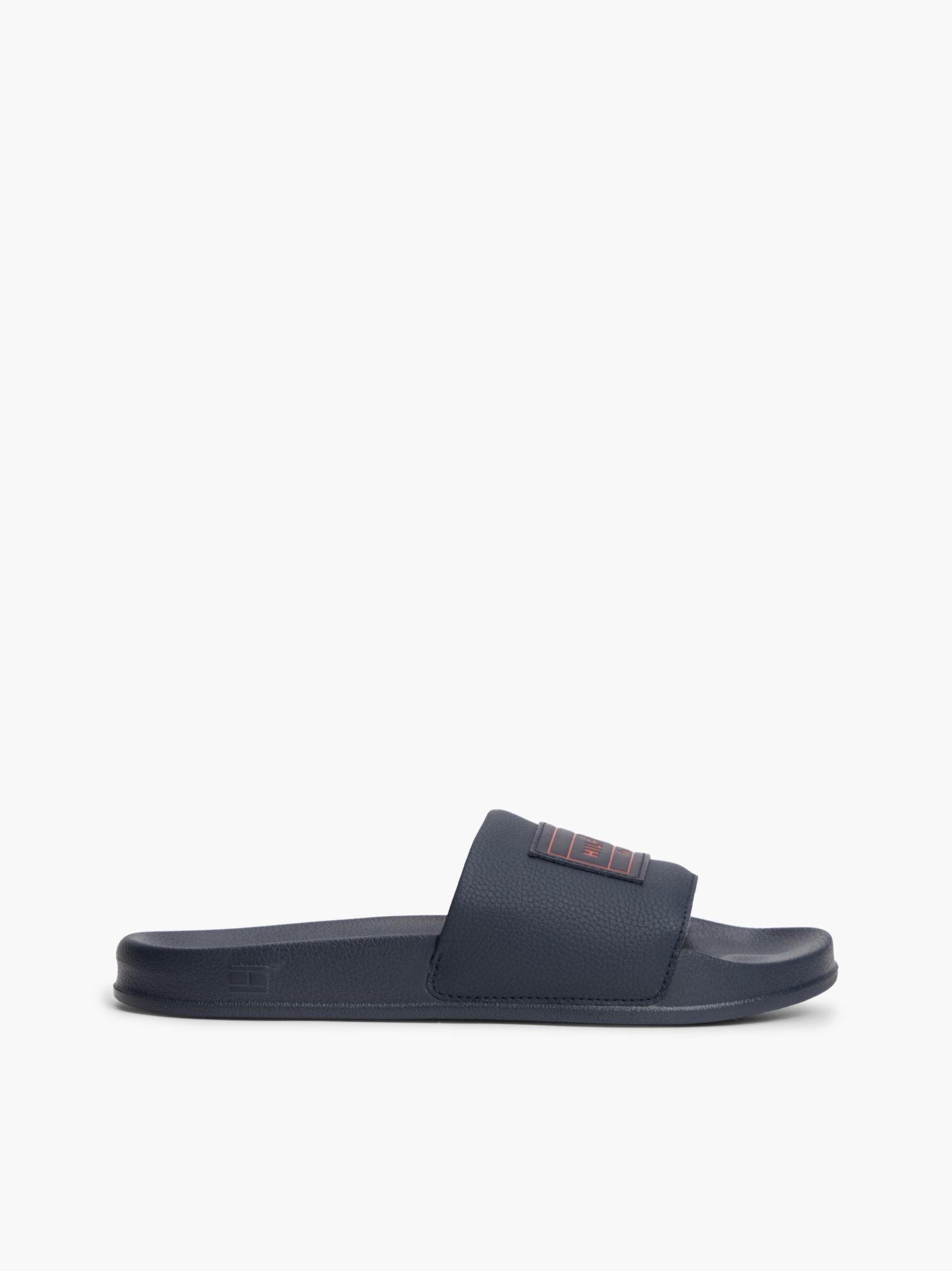 Tommy Hilfiger Badslipper met voorgevormd voetbed en logopatch in marine
