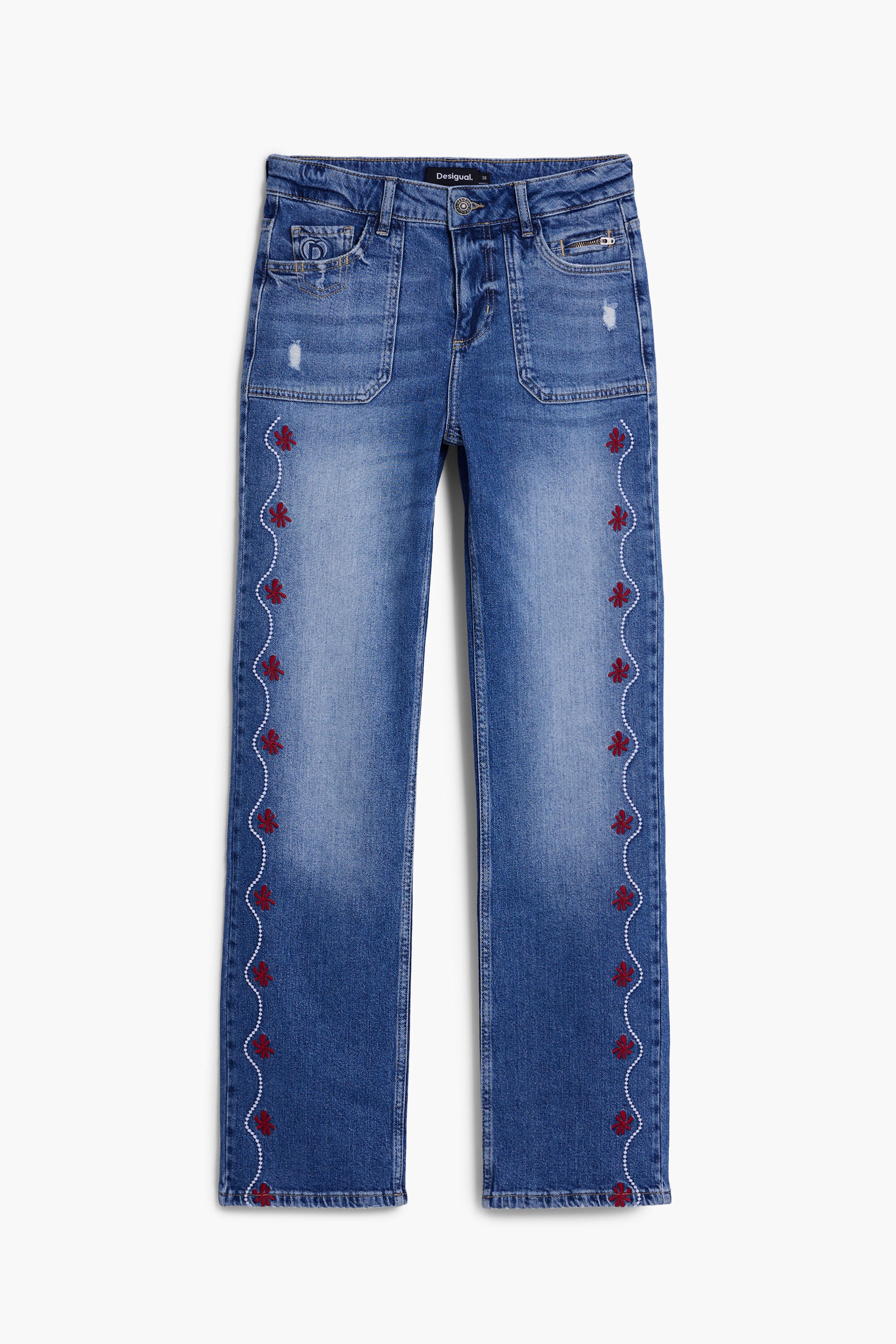 Desigual Rechte jeans met boord