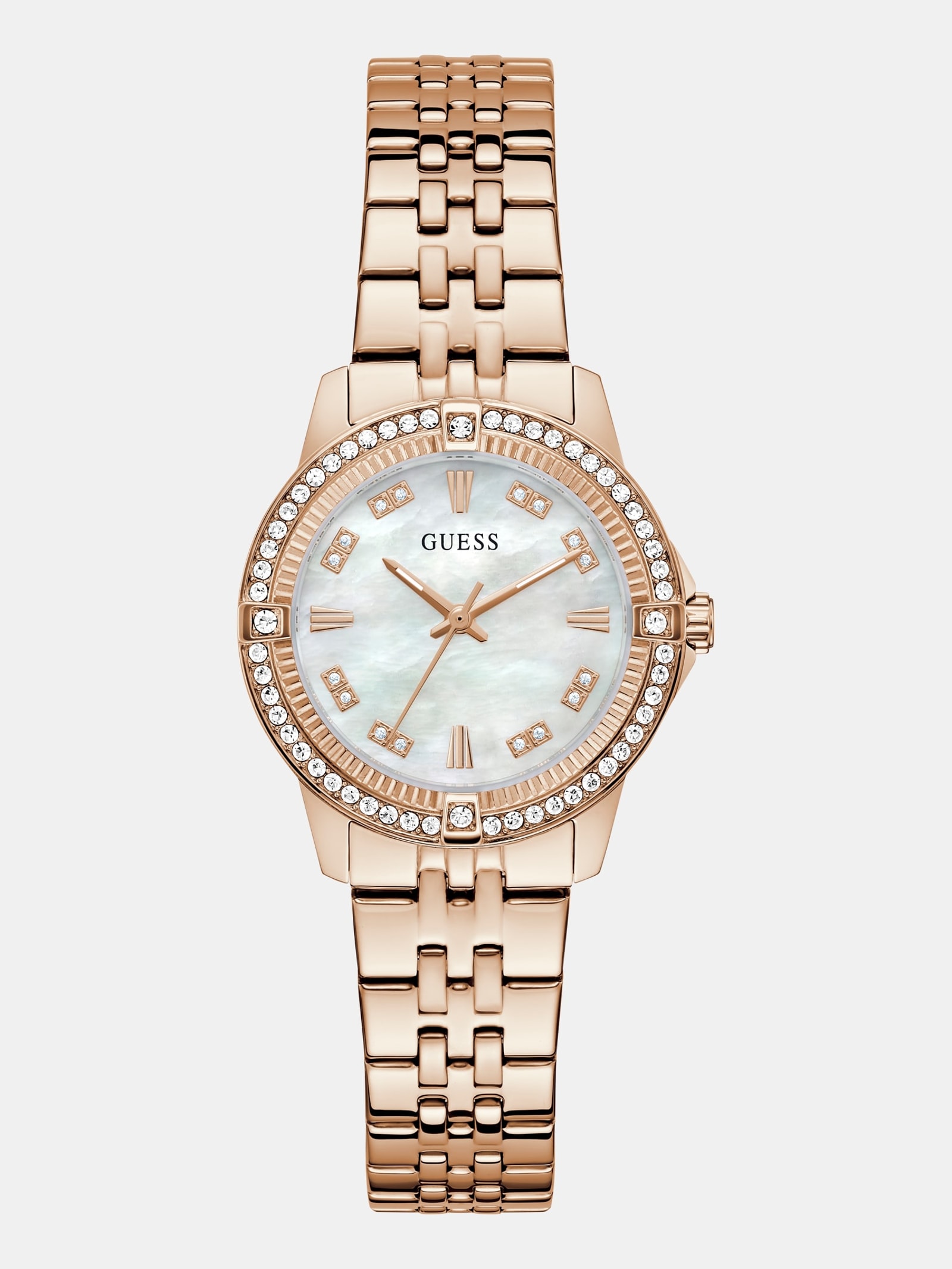 Guess Crystal Analoog Horloge Van Roestvrij Staal 32 Mm in zilver