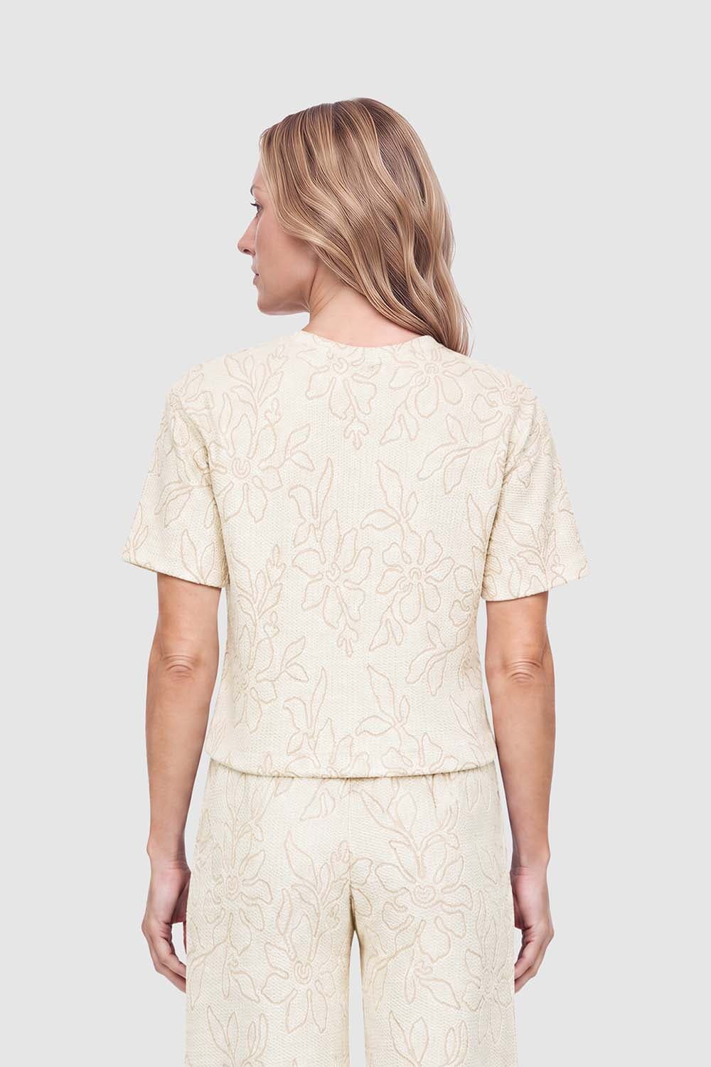 Enjoy Pantalon Bloem Jacquard Beige dames