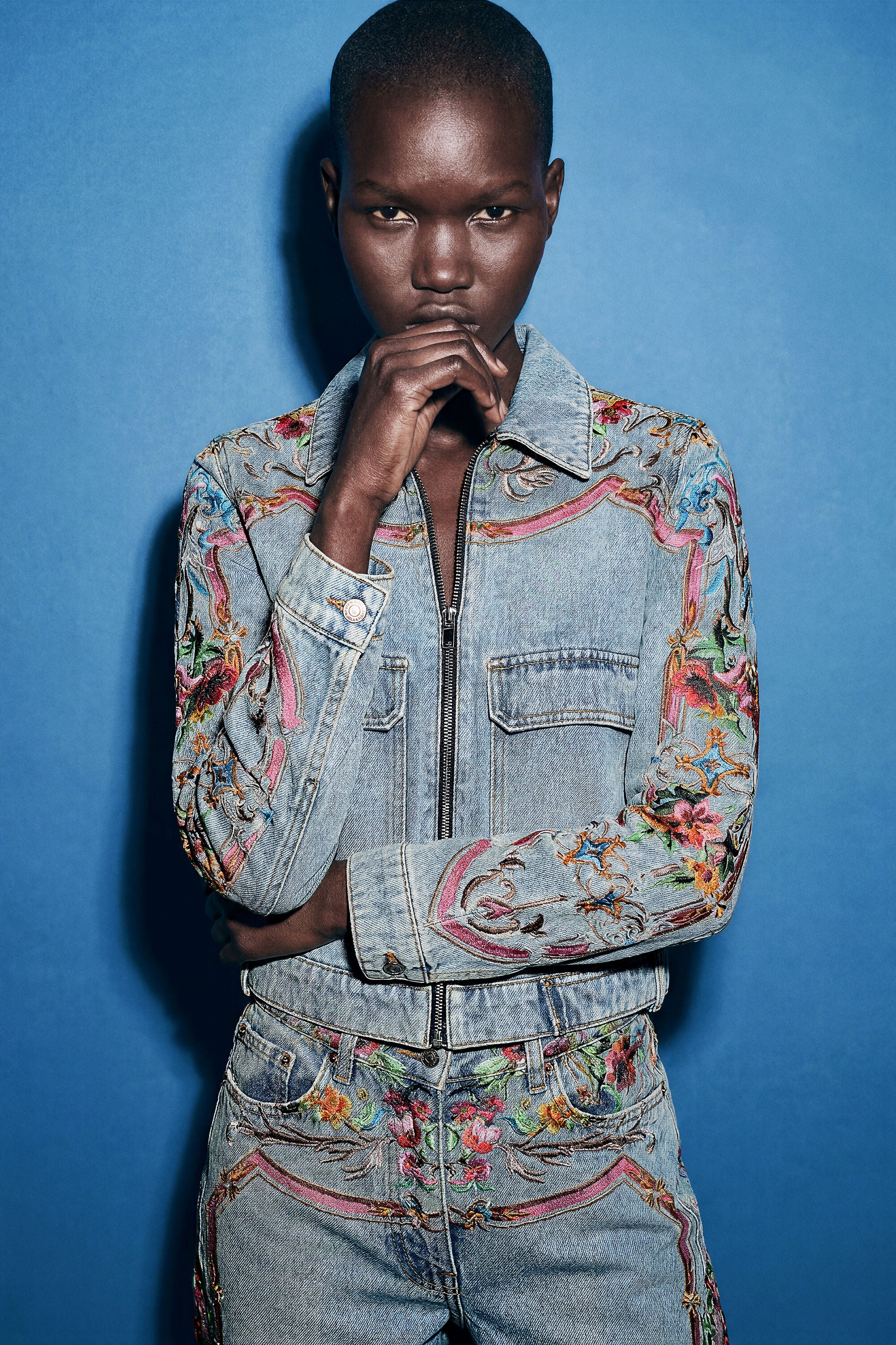 Desigual Bedrukte denimjack 100% katoen