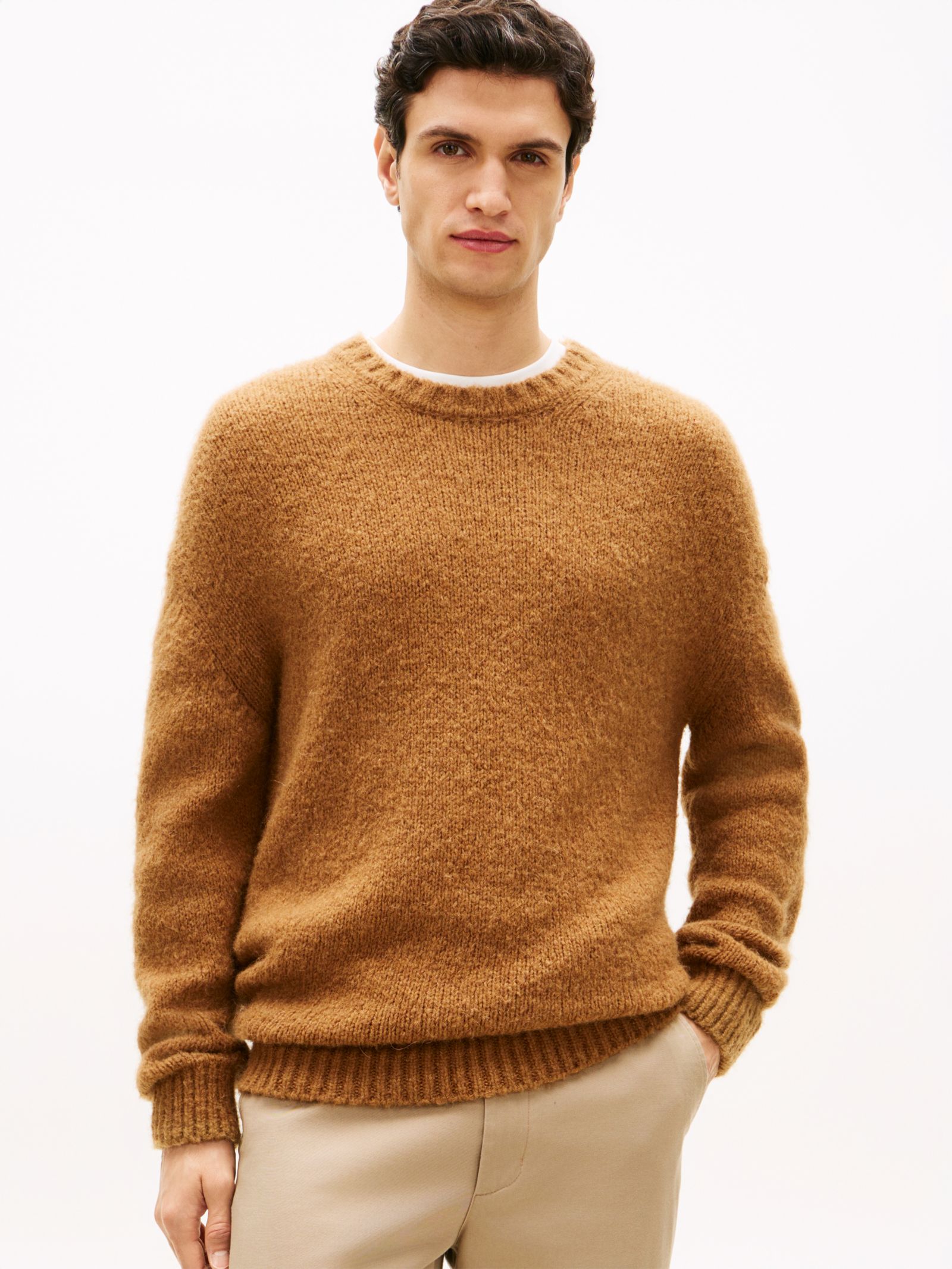 Tommy Hilfiger Trui met ronde hals van alpaca wolmix