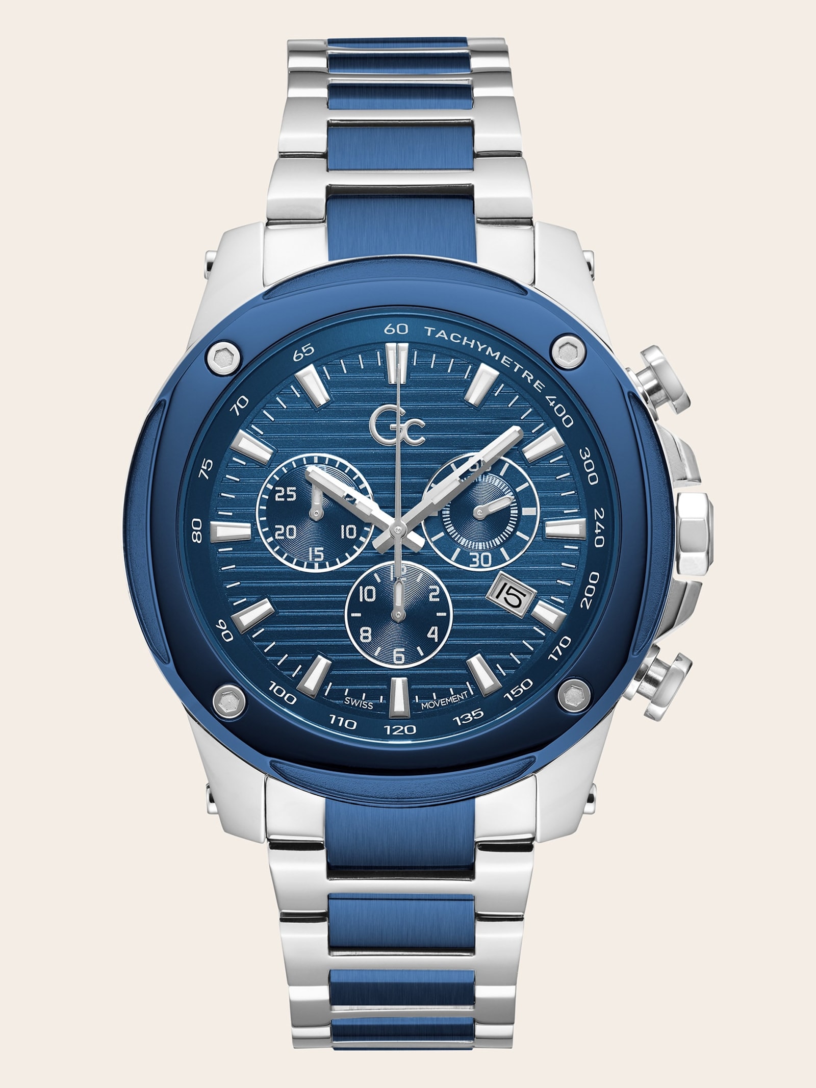 Guess Gc Chronograafhorloge In Staal in blauw