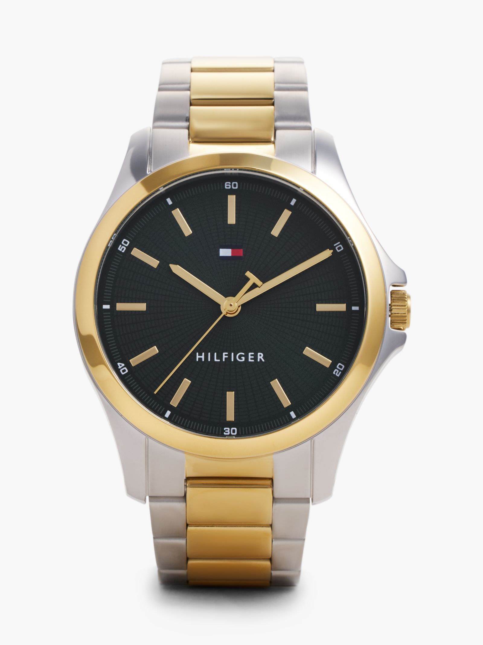 Tommy Hilfiger Tweekleurig horloge met groene wijzerplaat for men