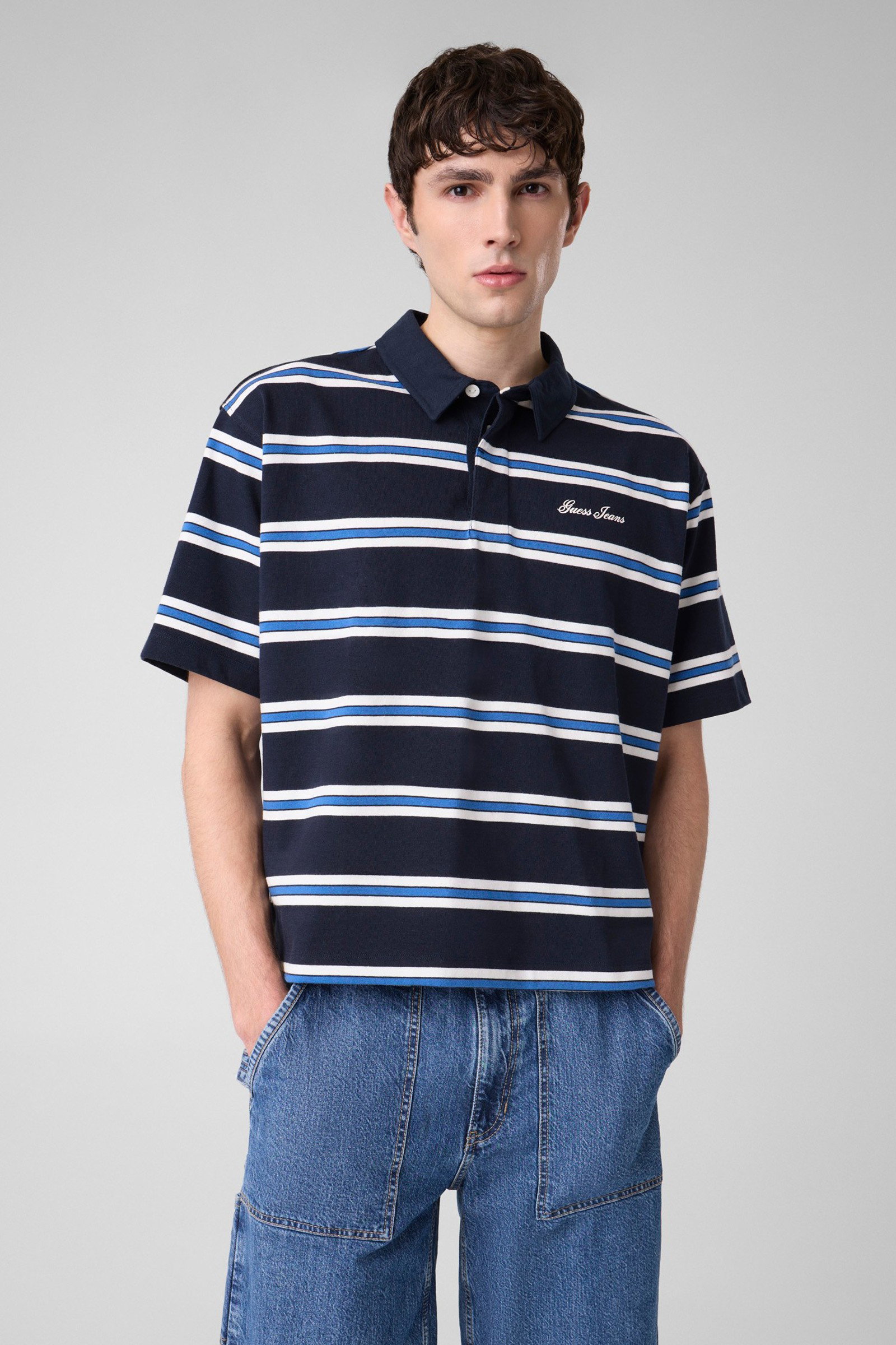 Guess Gestreept Polo T-Shirt in marine