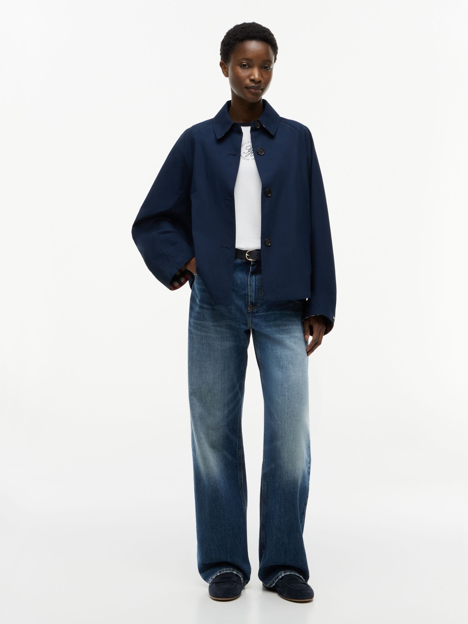 Tommy Hilfiger Waterafstotend kort jack in marine