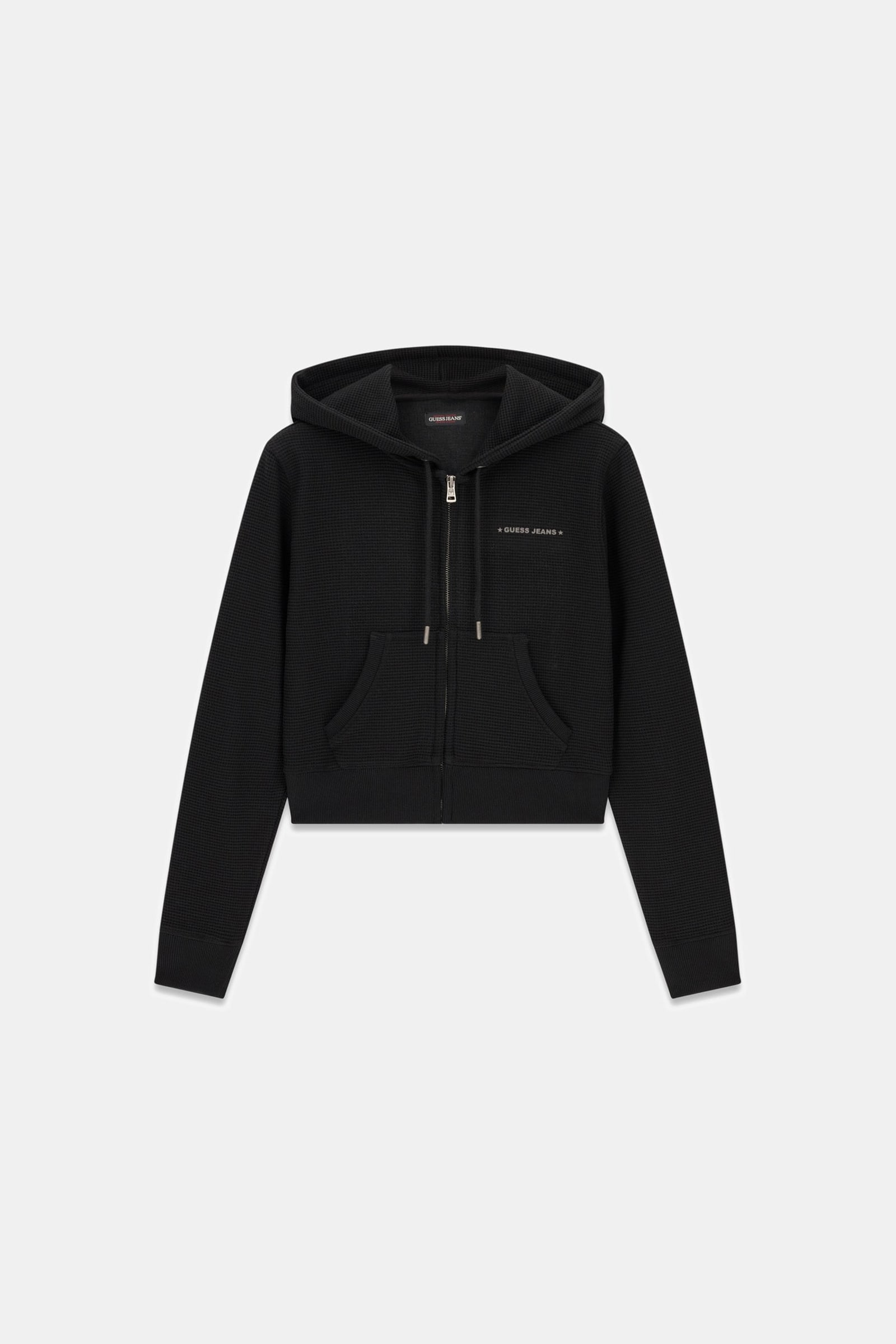 Guess Katoenen Wafel Sweater in zwart