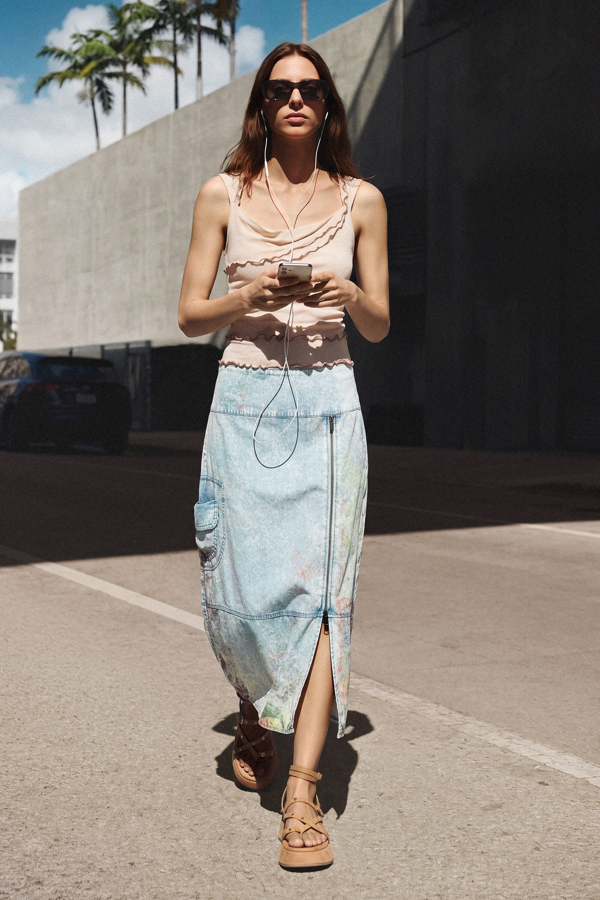 Desigual Midi denimrok van lyocell in blauw