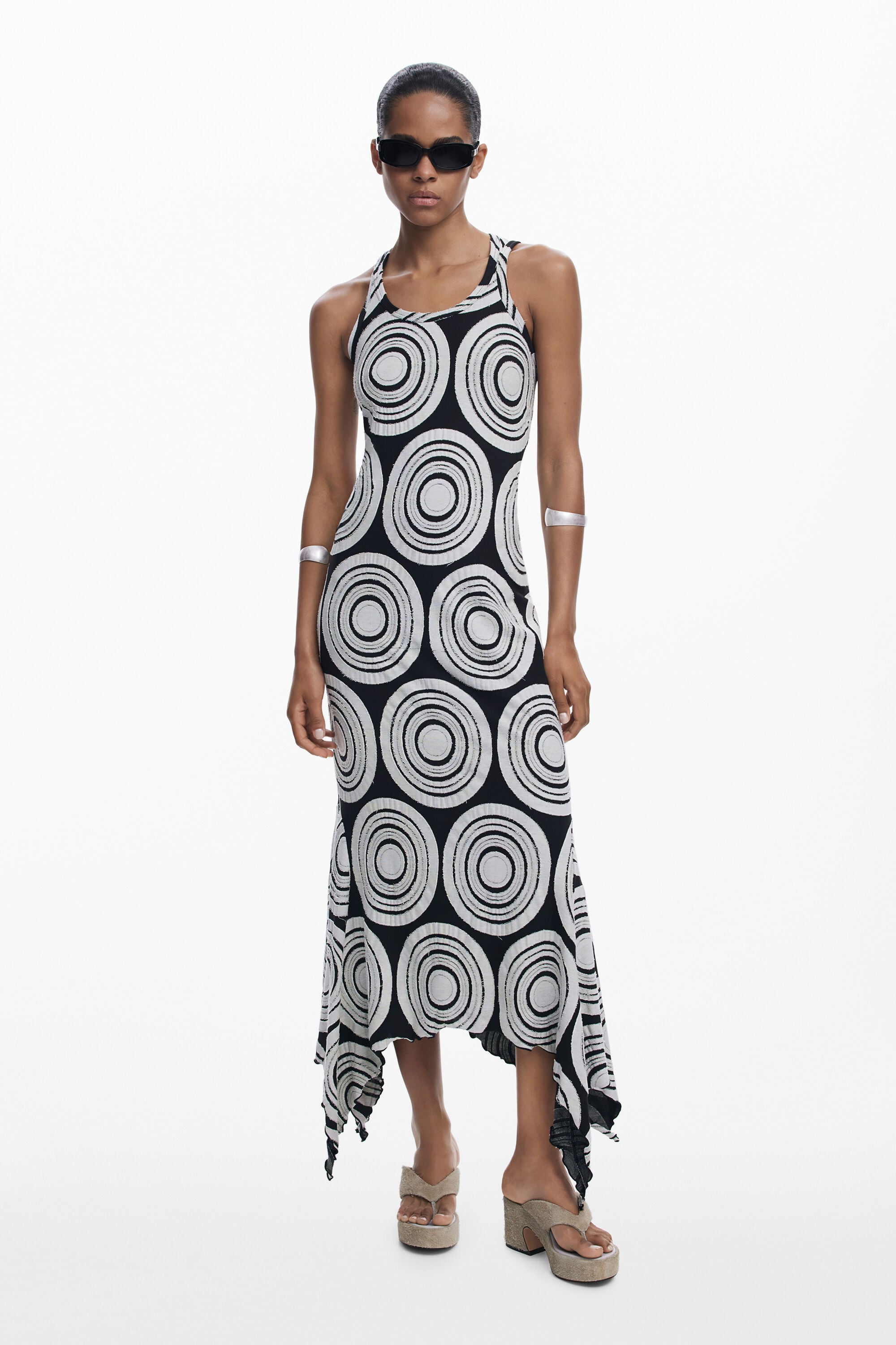 Desigual Lange jurk met cirkels