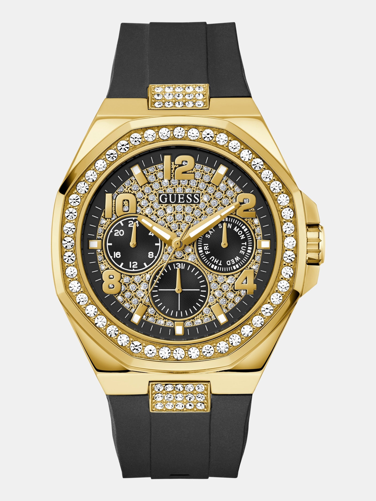 Guess Multifunctioneel Horloge Van Siliconen 46 Mm