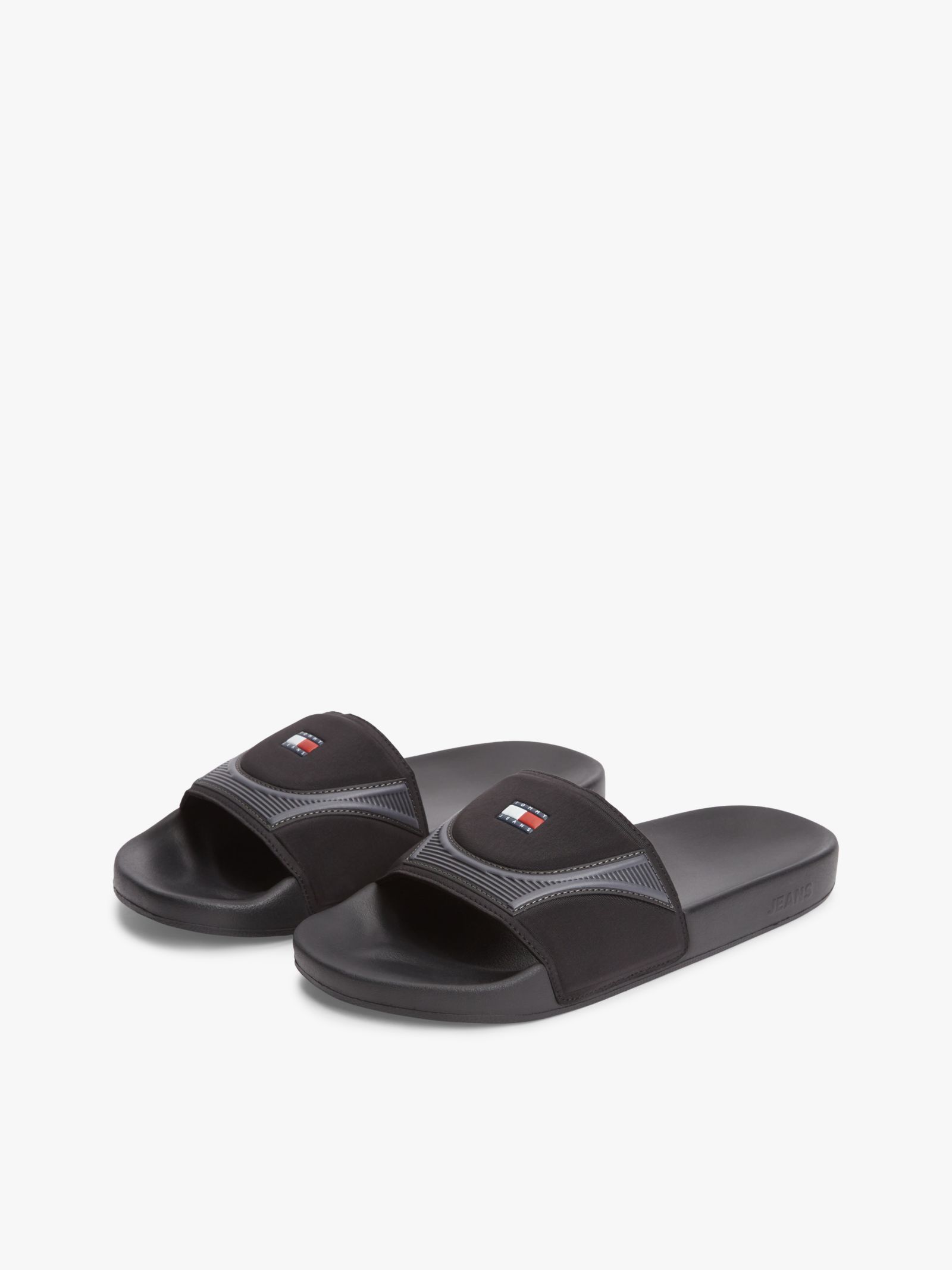 Tommy Jeans Badslipper met logoband in zwart