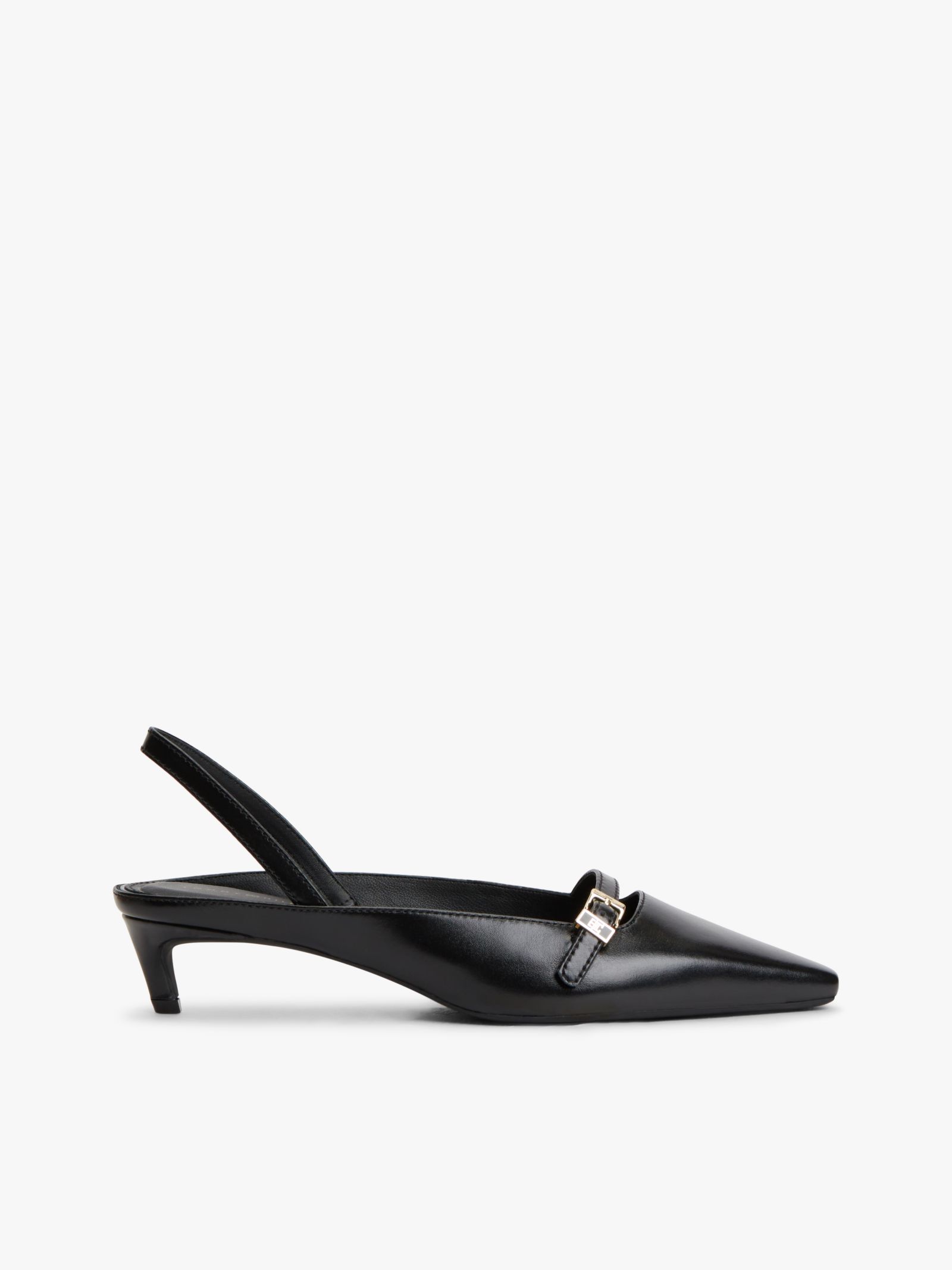 Tommy Hilfiger Leren slingback schoen met kittenhak in zwart