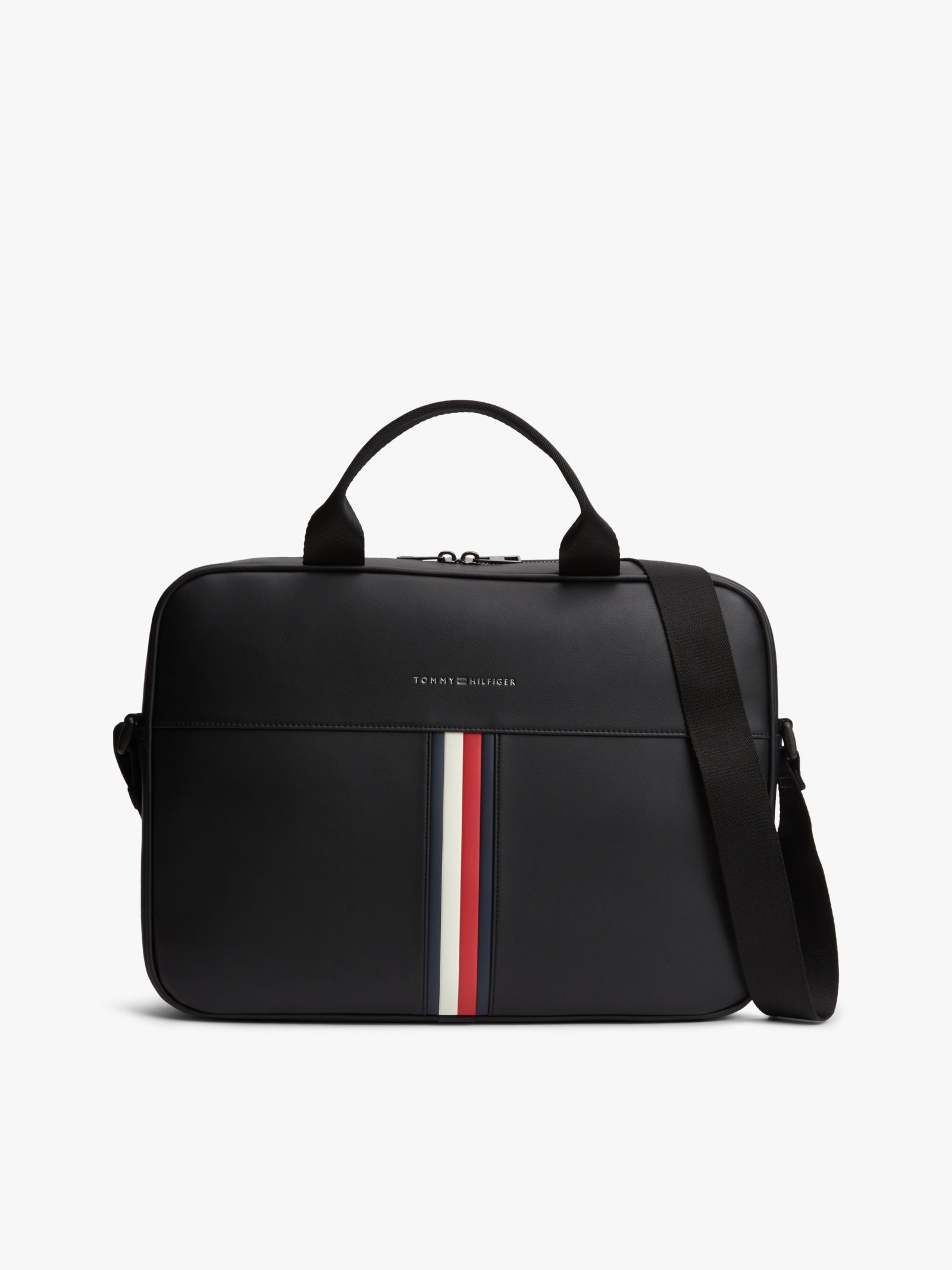 Tommy Hilfiger Crossbody reportertas met Signature Tape in zwart