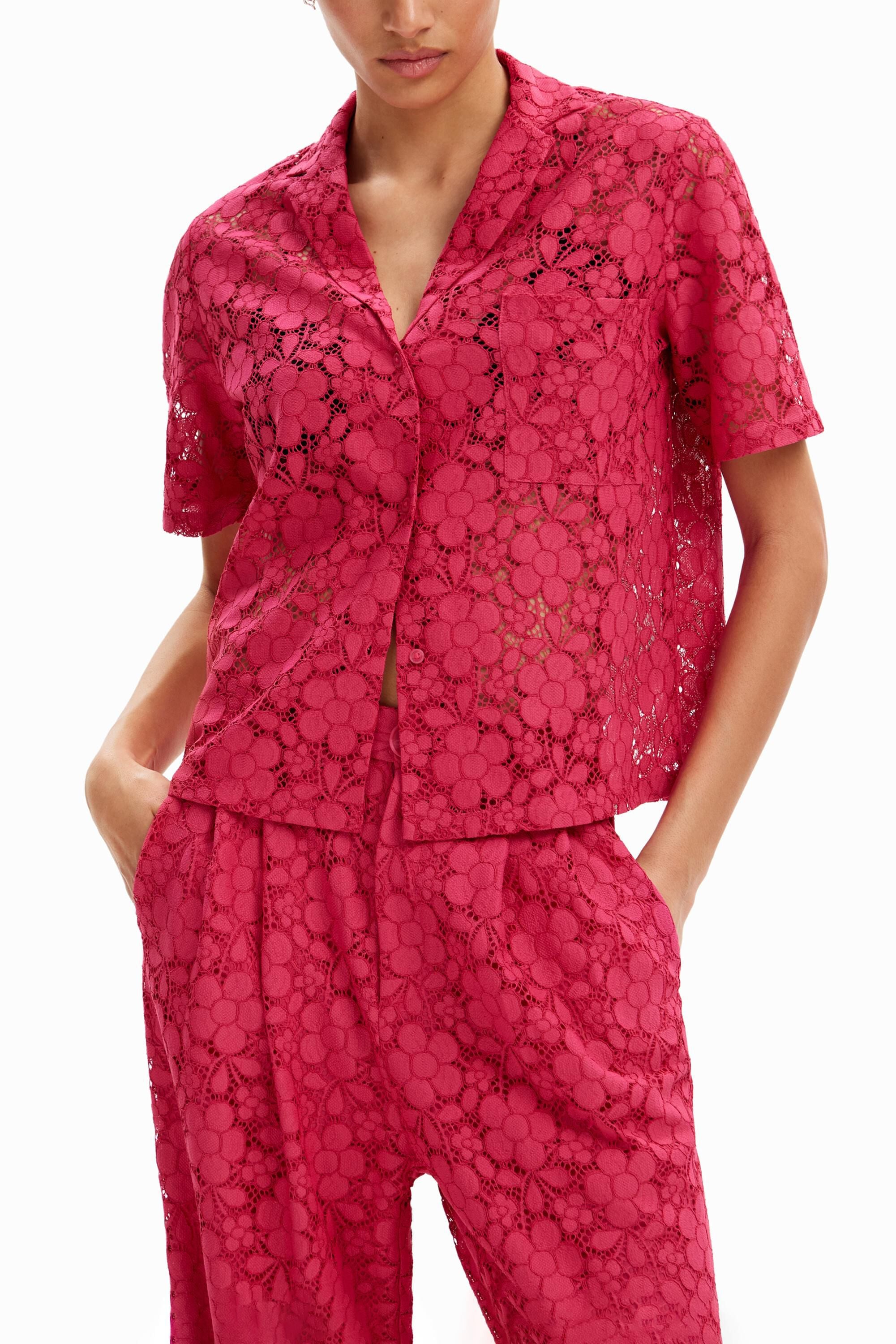 Desigual Kort resort shirt kant
