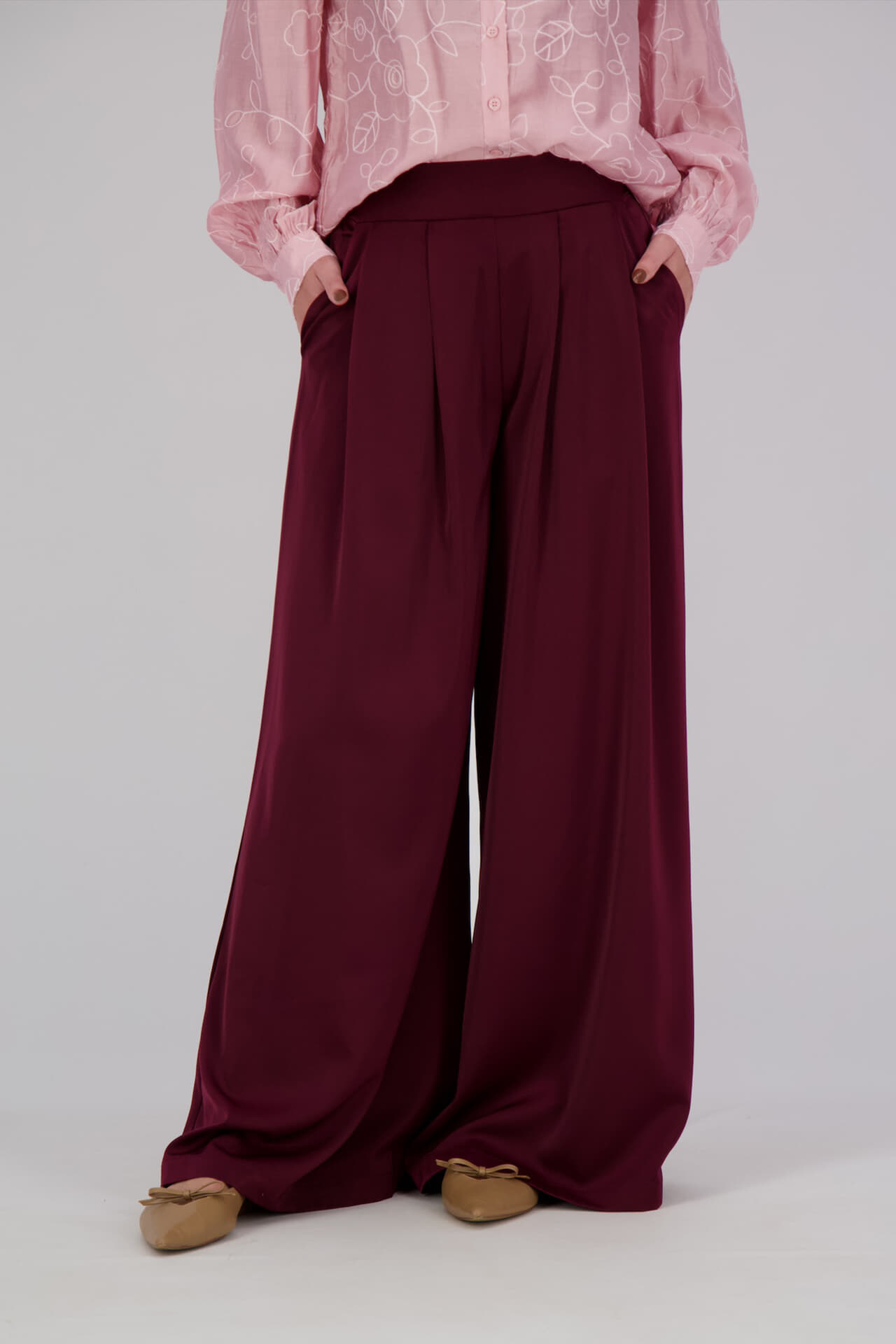 Vive La Femme Broek Daphne Bordeaux Rood dames