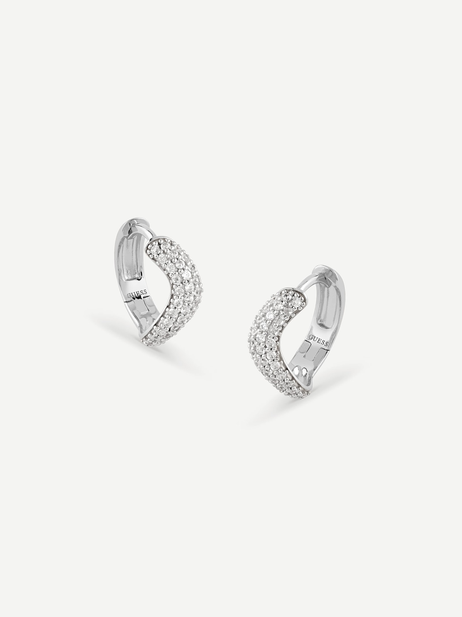 Guess Oorbellen Double Wave in zilver