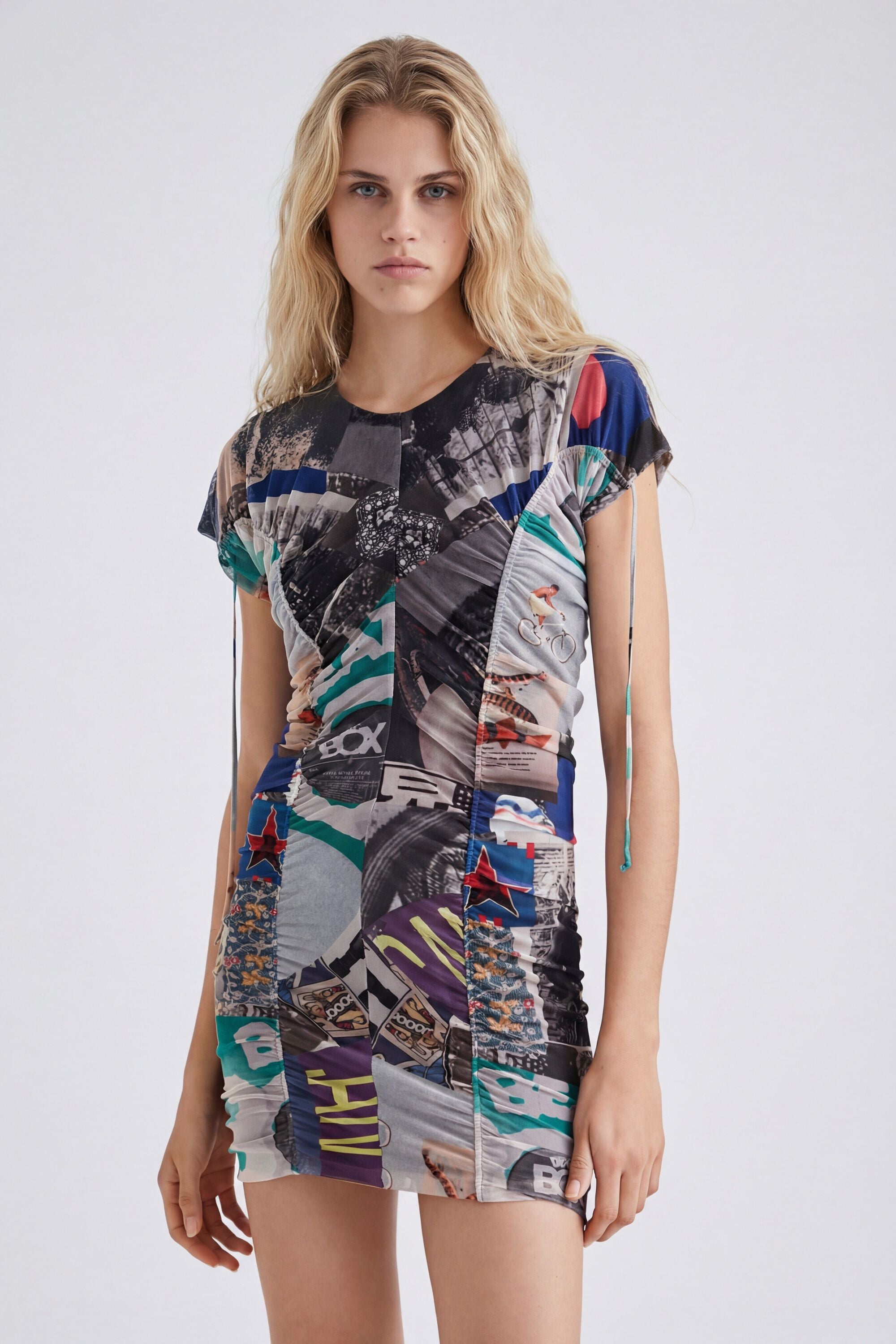Desigual Slim fit mini-jurk met ruches