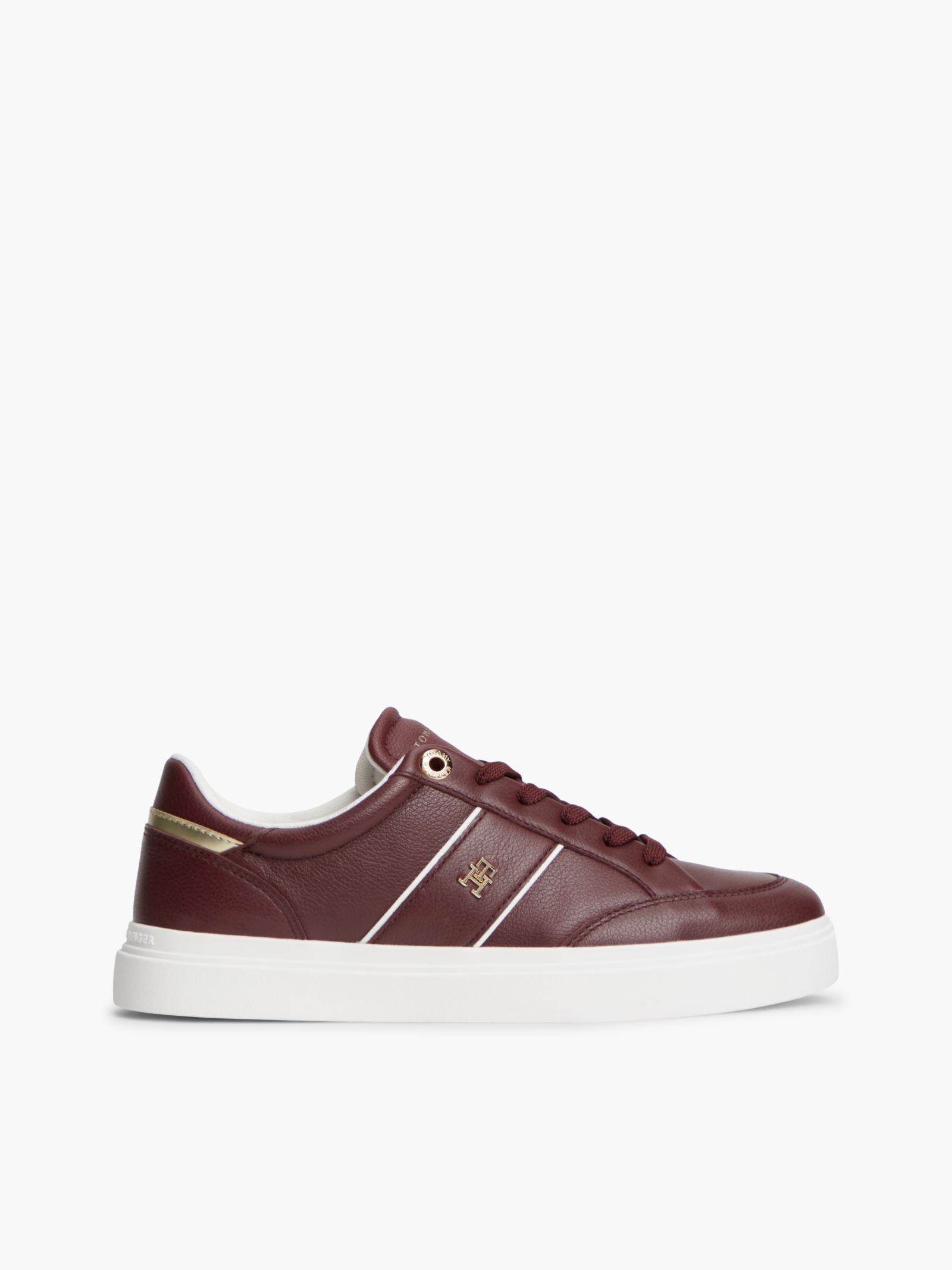 Tommy Hilfiger Cupsole sneaker van gegranuleerd leer in rood