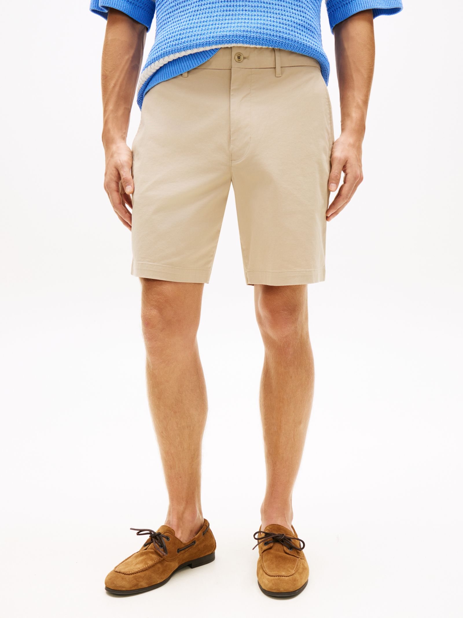 Tommy Hilfiger Dover Regular Straight Chino Short van Twill in beige