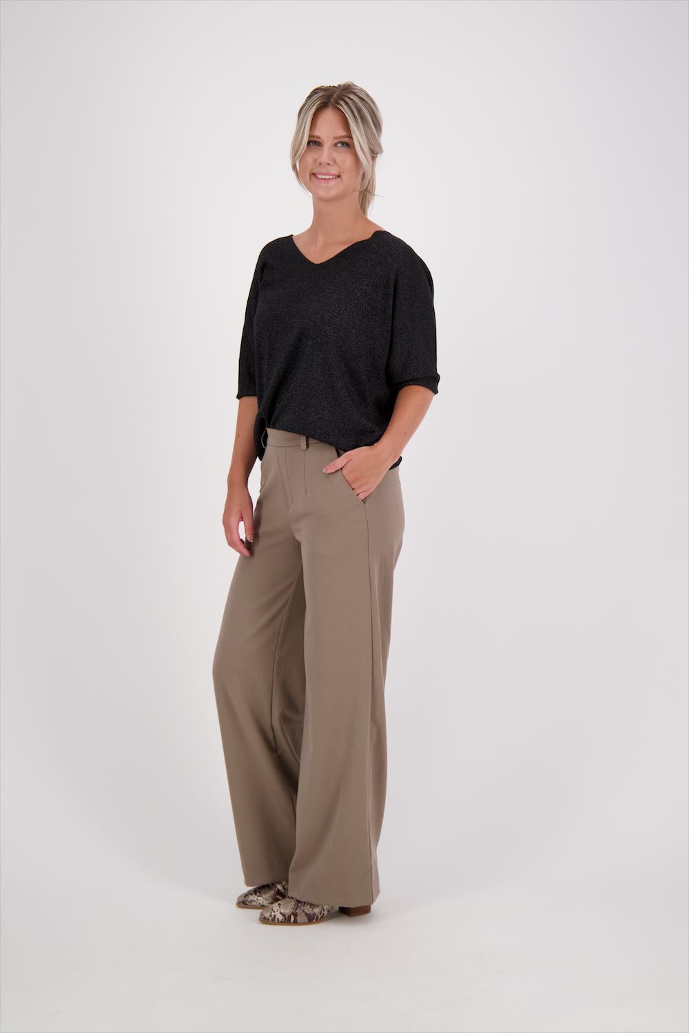 Bomont Glitter Top Zwart dames