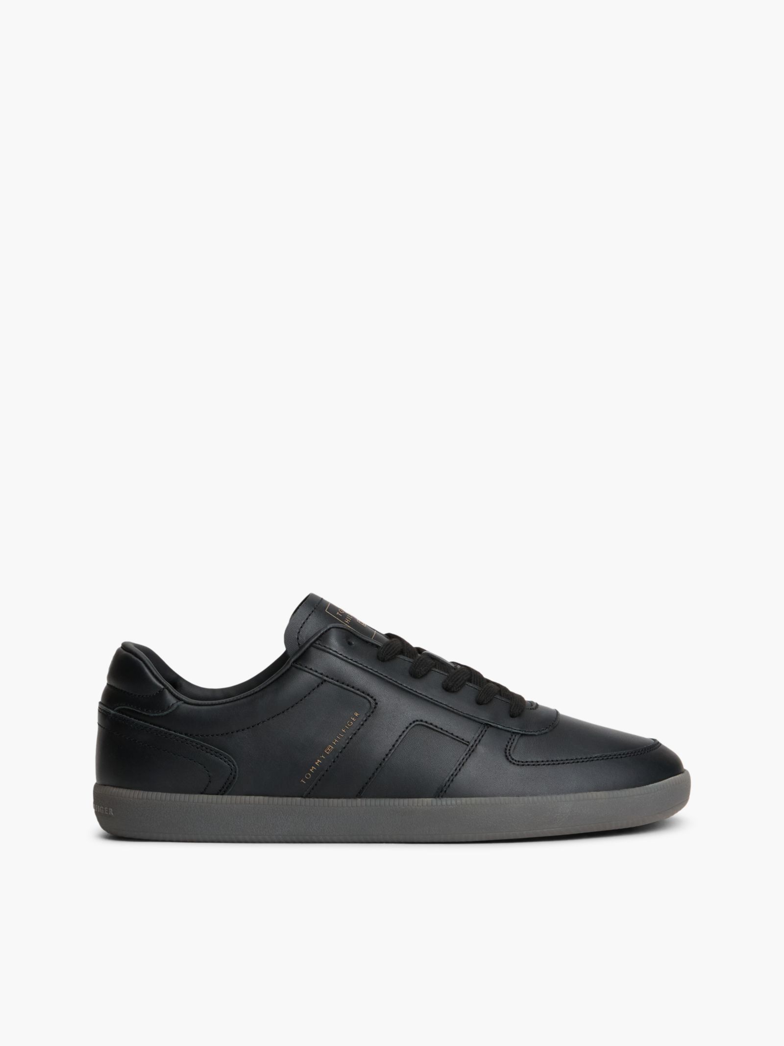 Tommy Hilfiger Sneaker van leer met metallic logo in zwart