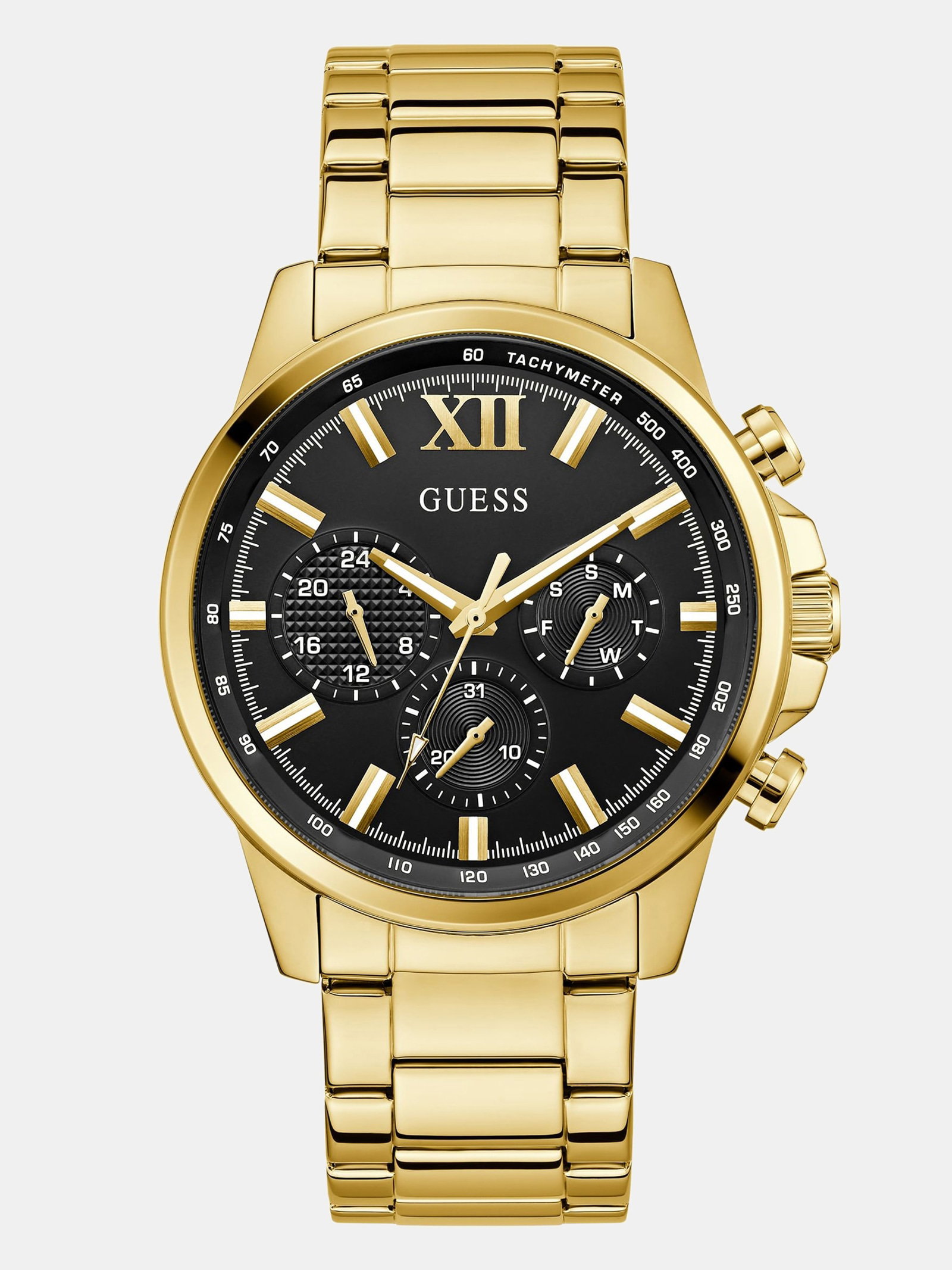Guess Analoog Horloge Roestvrij Staal 44 Mm in goud