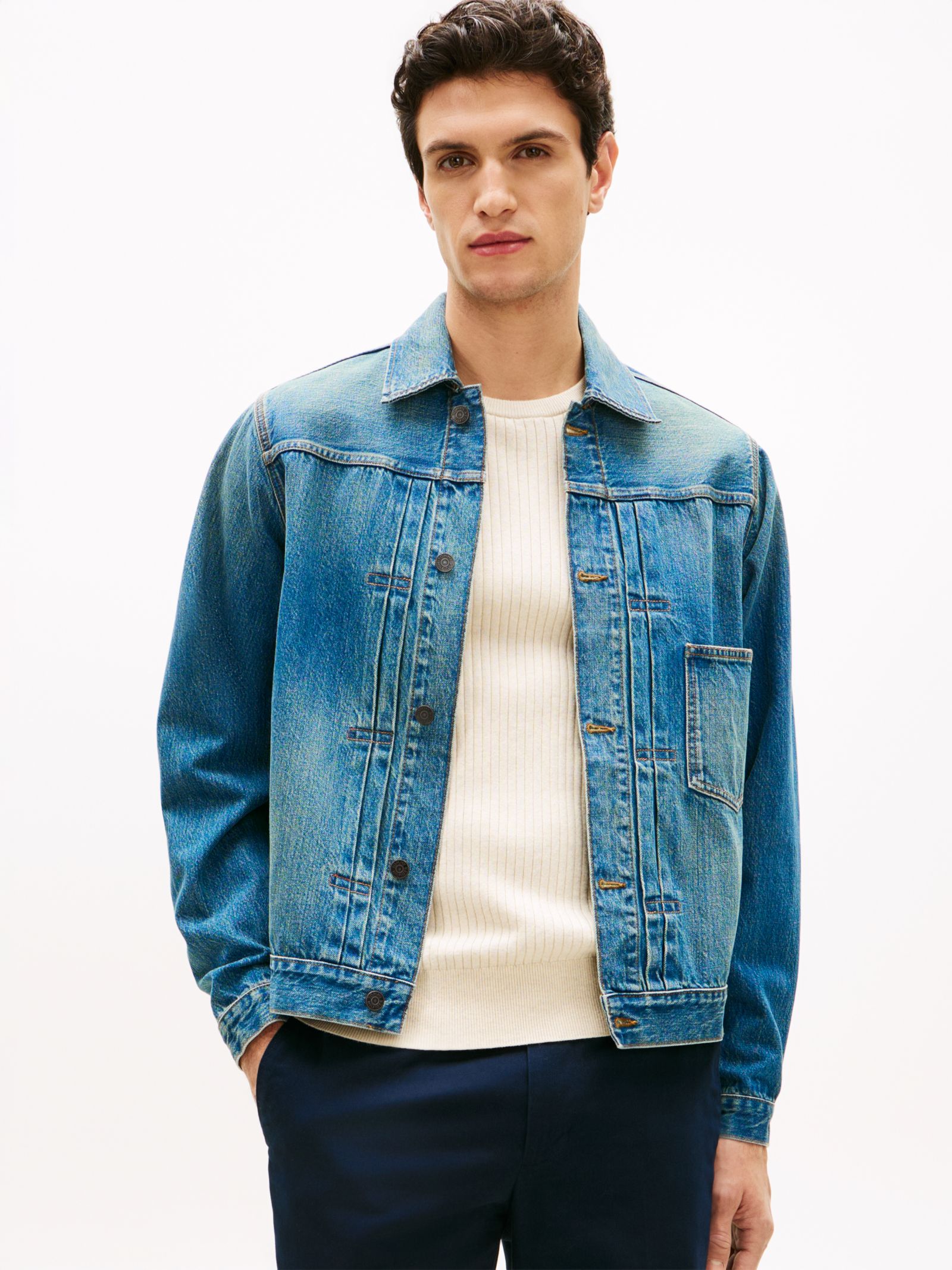 Tommy Hilfiger Denim Truckerjack met versteller op de rug