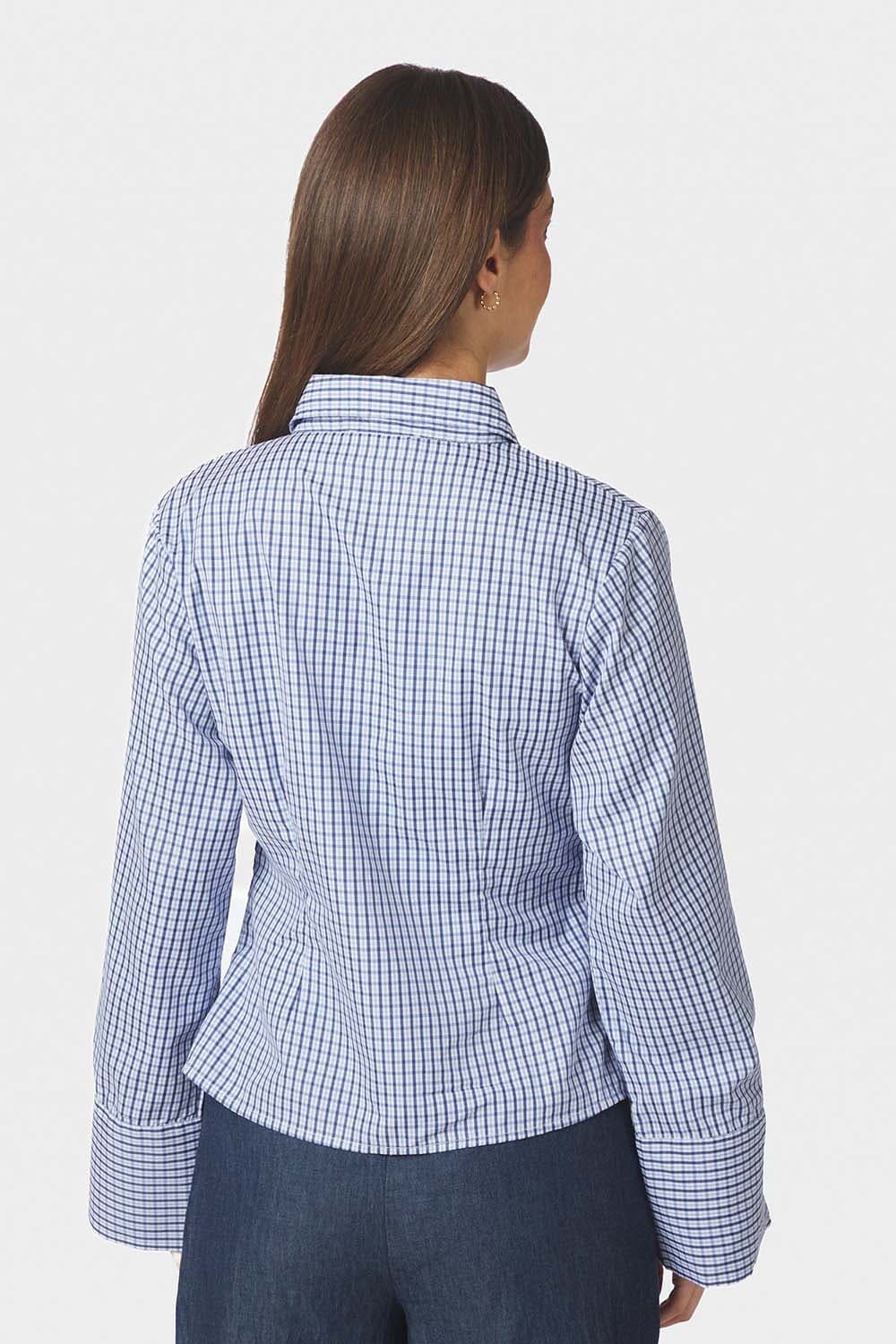 Neo Noir Blouse Fenli Check Blauw dames