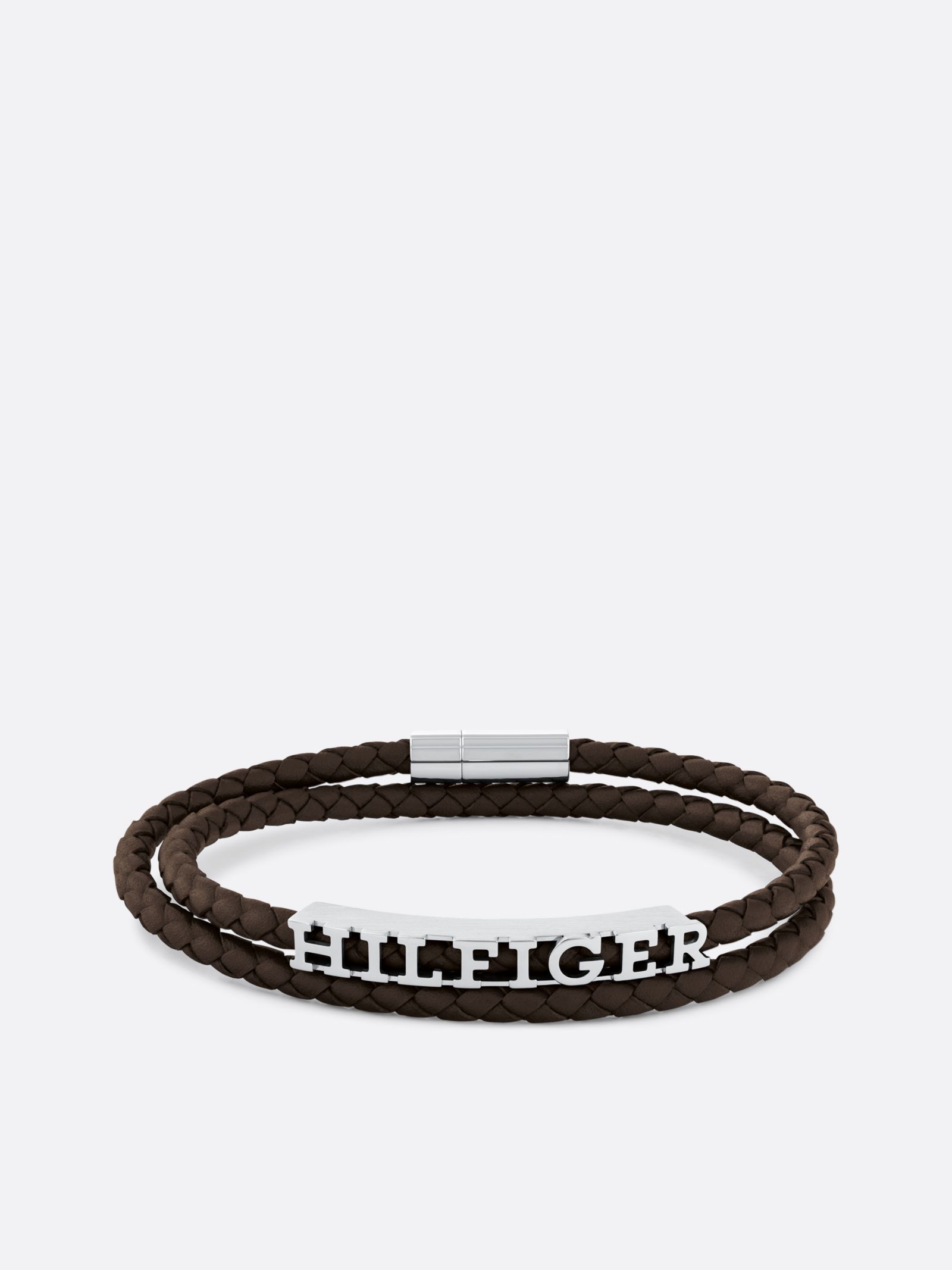 Tommy Hilfiger Bruine Armband van Gevlochten Leer