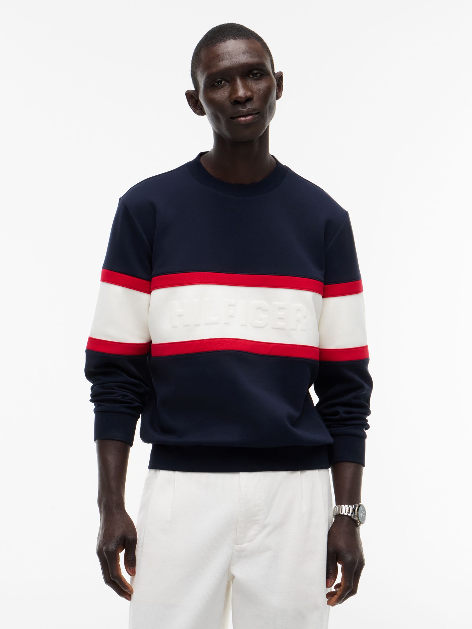 Tommy Hilfiger Intechno gebreid sweatshirt met colour blocking in marine