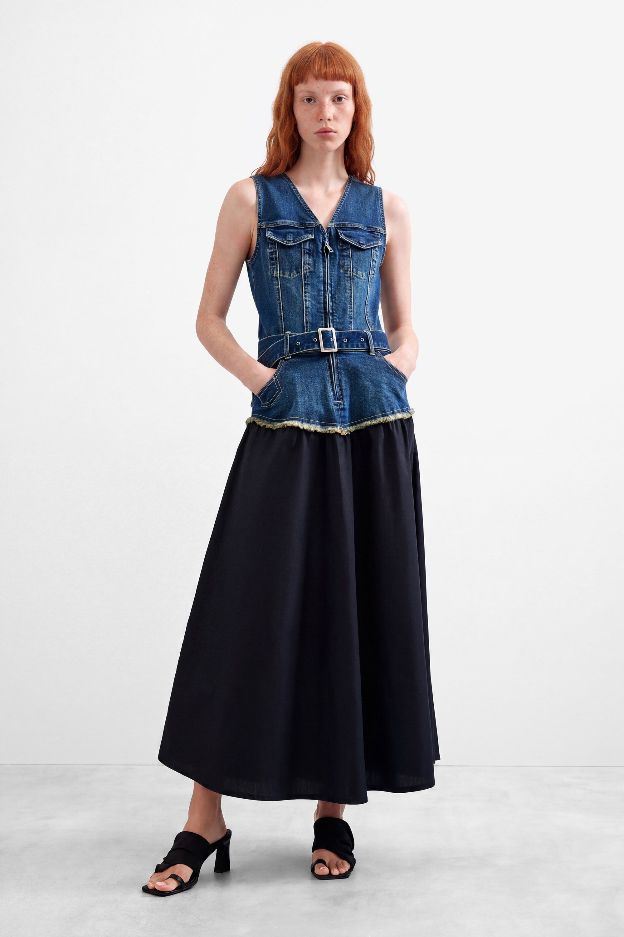 Desigual Mouwloze denimjurk