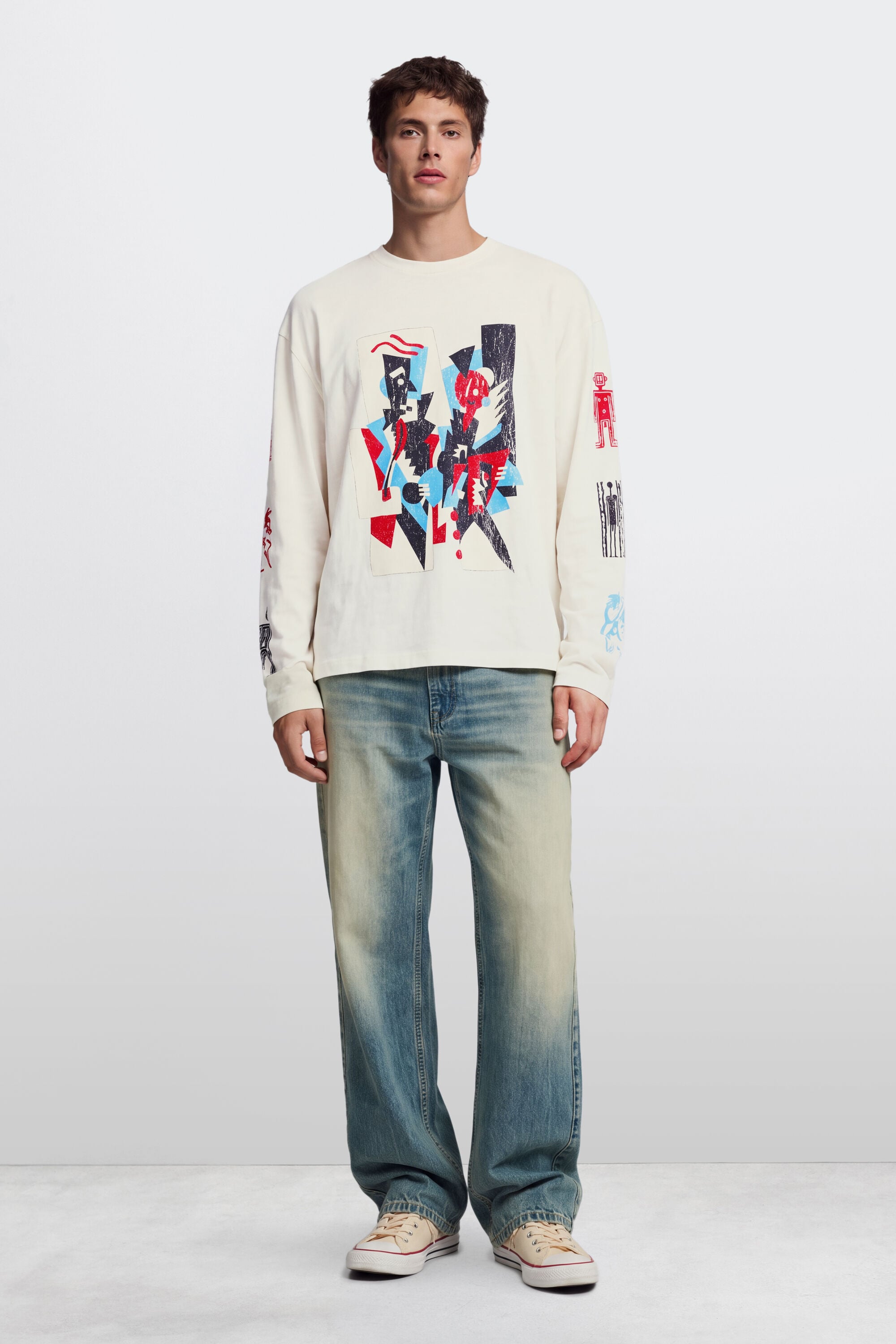 Desigual Vintage T-shirt met lange mouwen en print