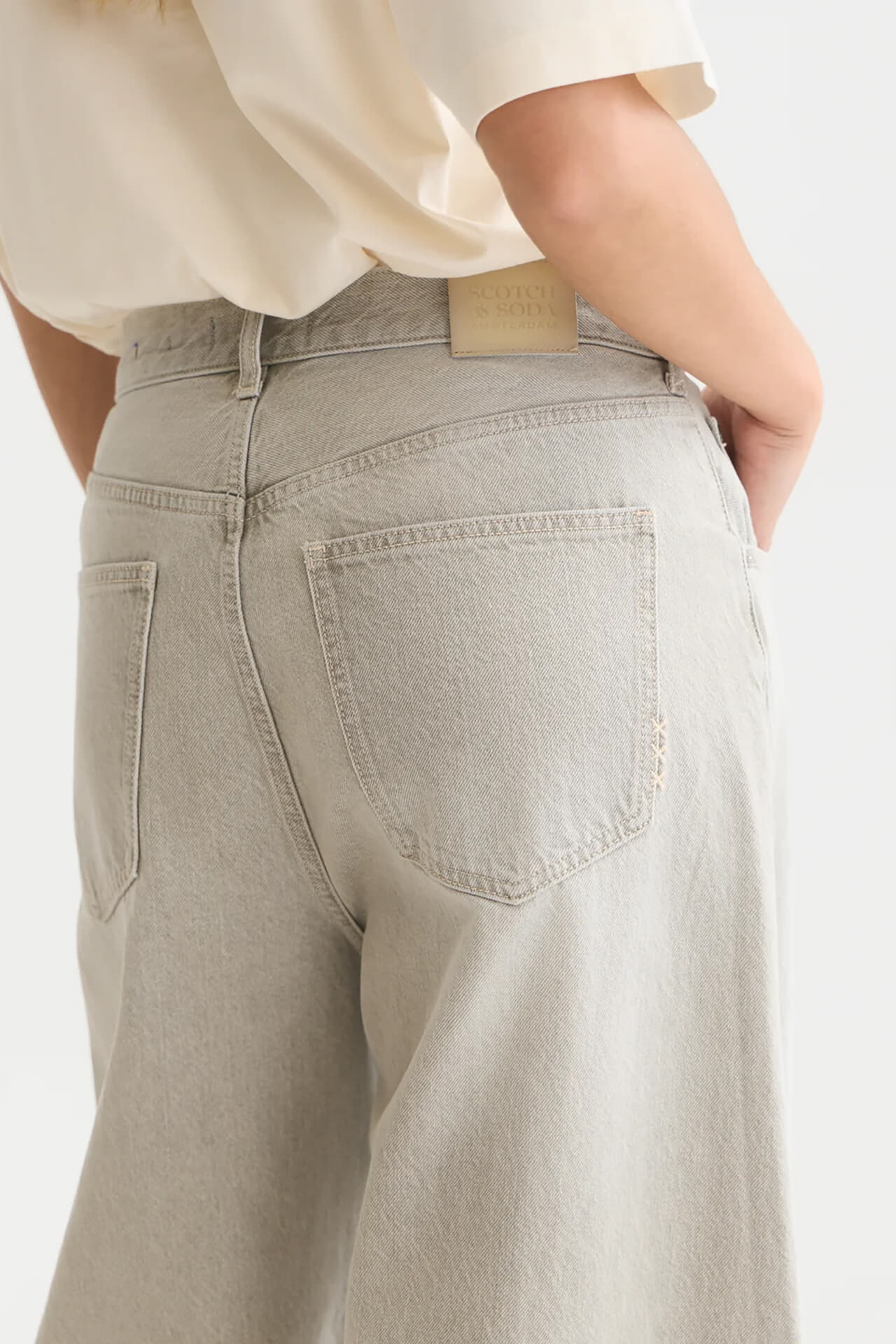 Scotch & Soda Scotch & Soda Jeans Eve Mid Rise Barrel Leg Grijs dames