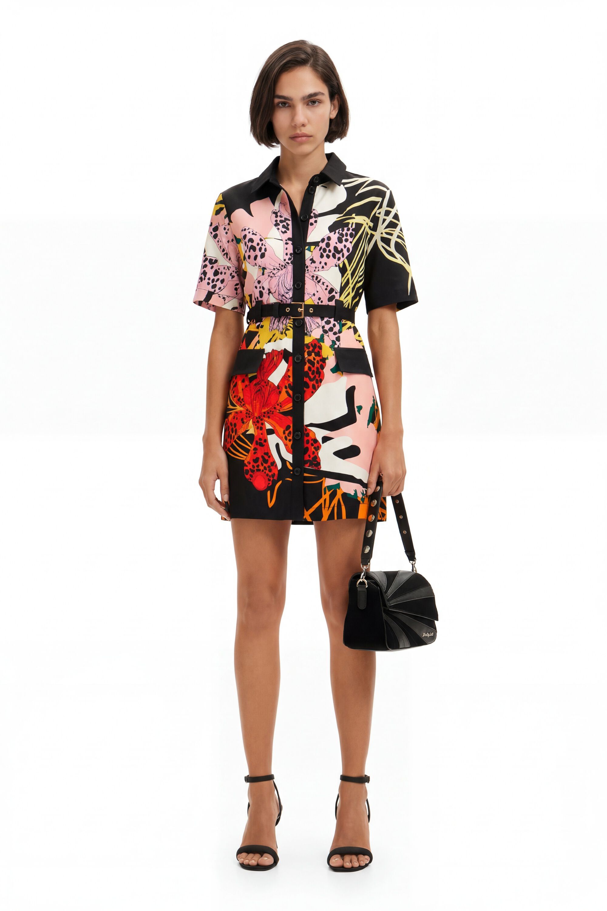 Desigual Korte overhemdjurk orchideeën M. Christian Lacroix